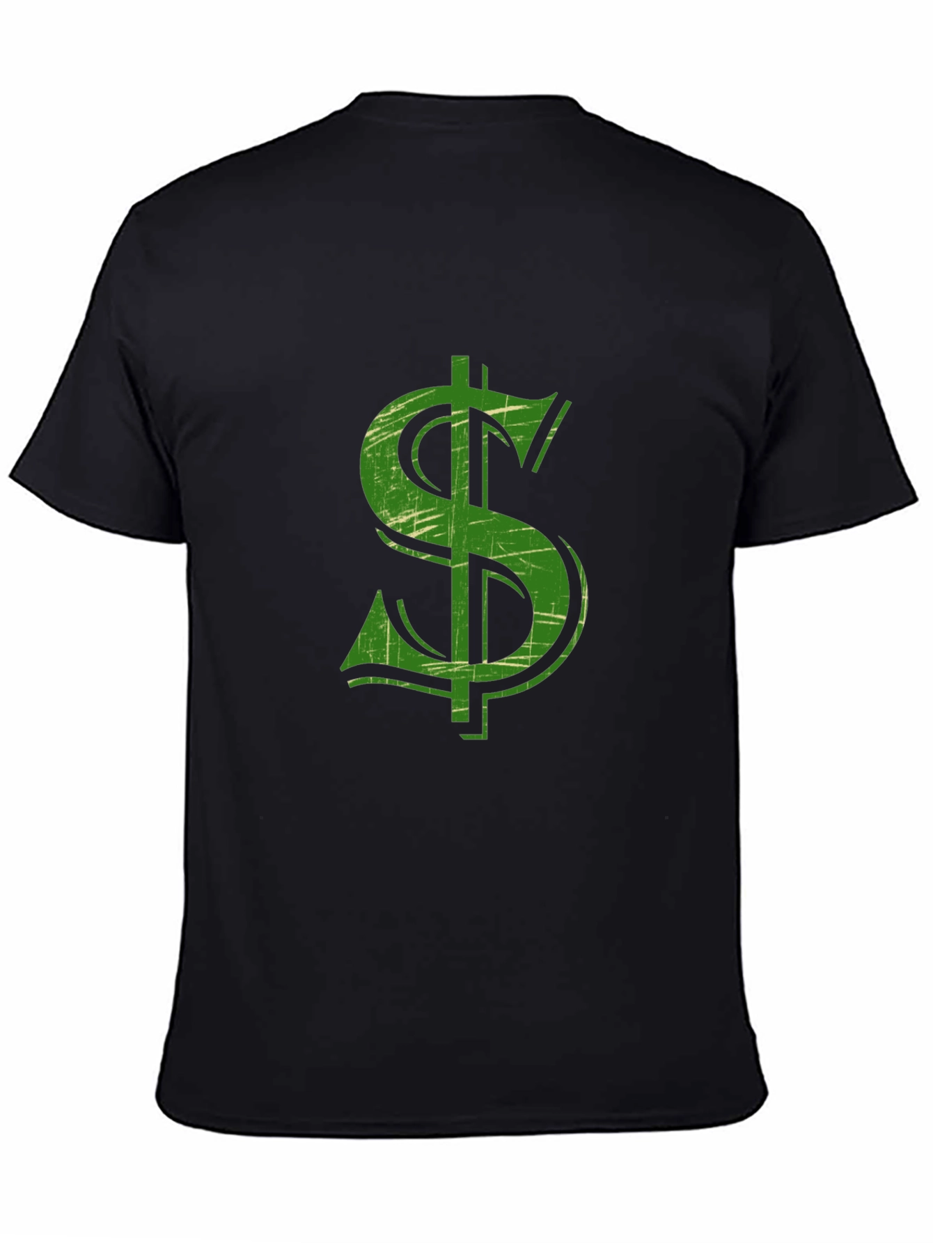 Dollar Sign Graphic Tee - Mens Black Cotton Shirt