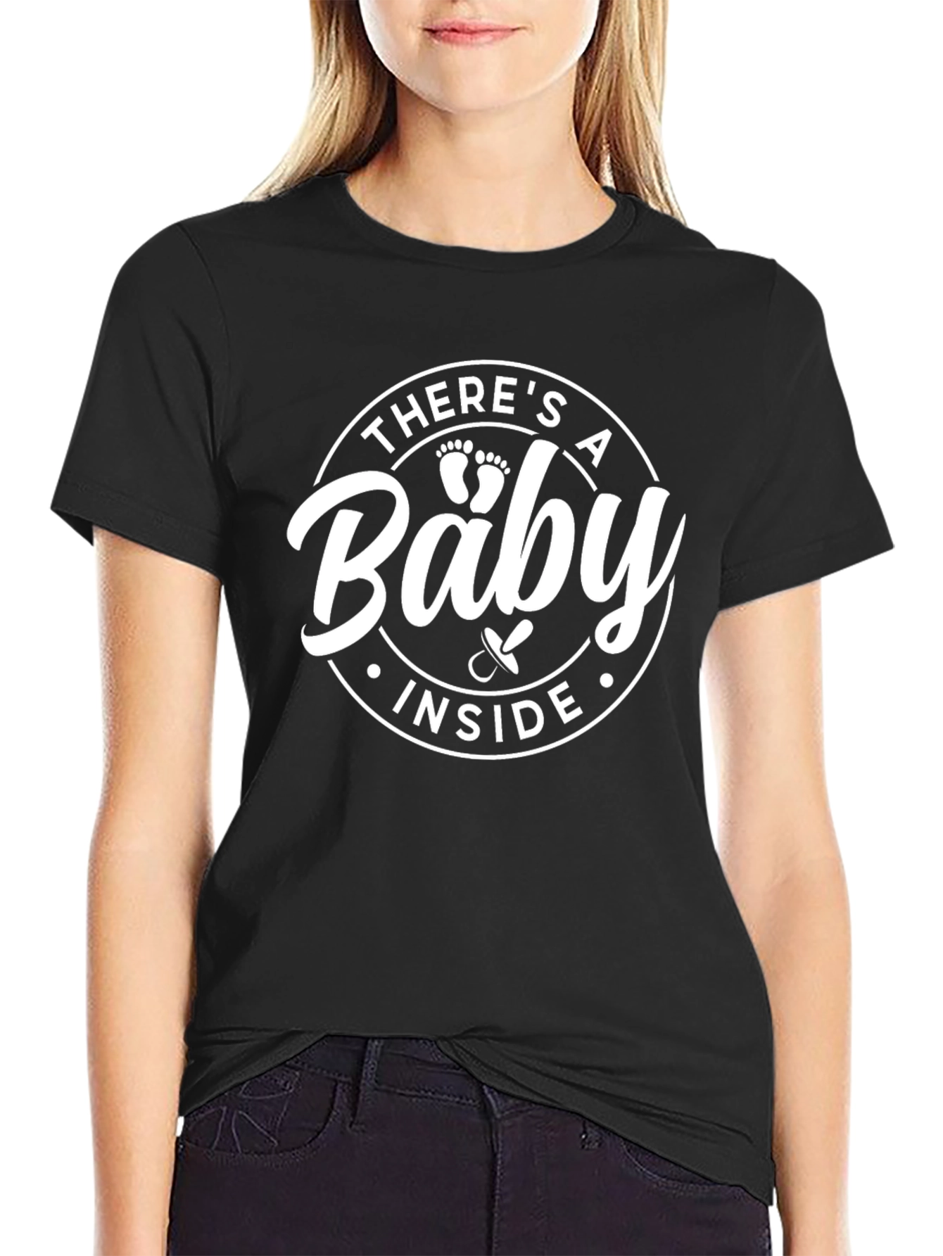 Theres a Baby Inside - Pregnancy Announcement T-Shirt