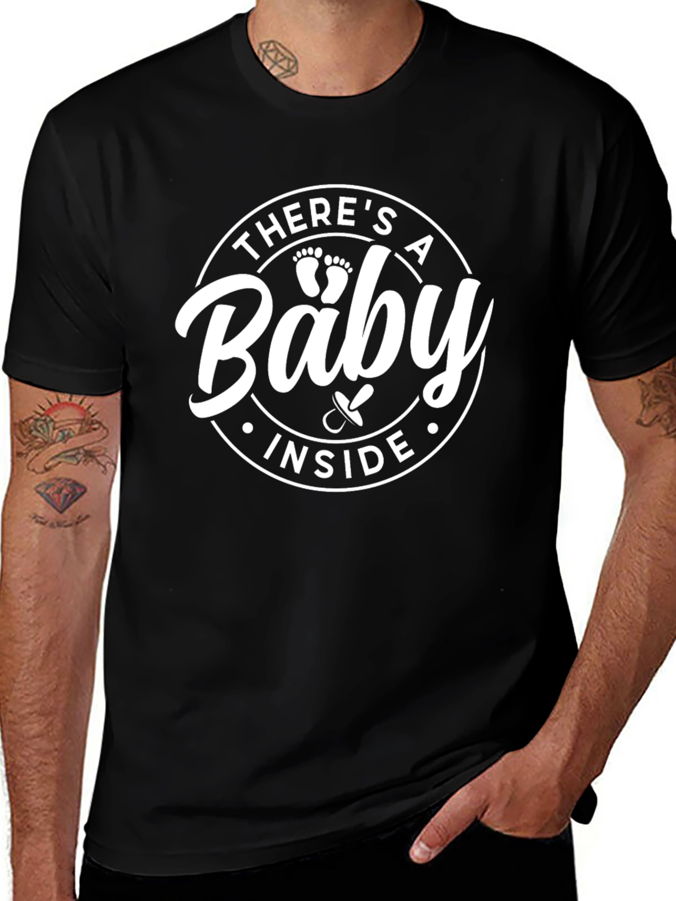 Theres a Baby Inside - Pregnancy Announcement T-Shirt