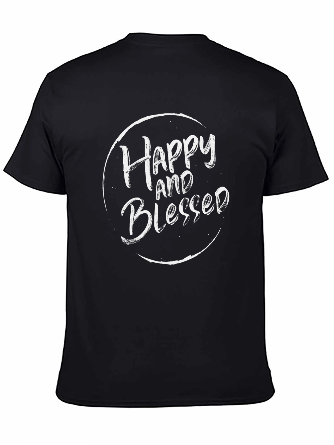 Happy and Blessed Black Graphic T-Shirt