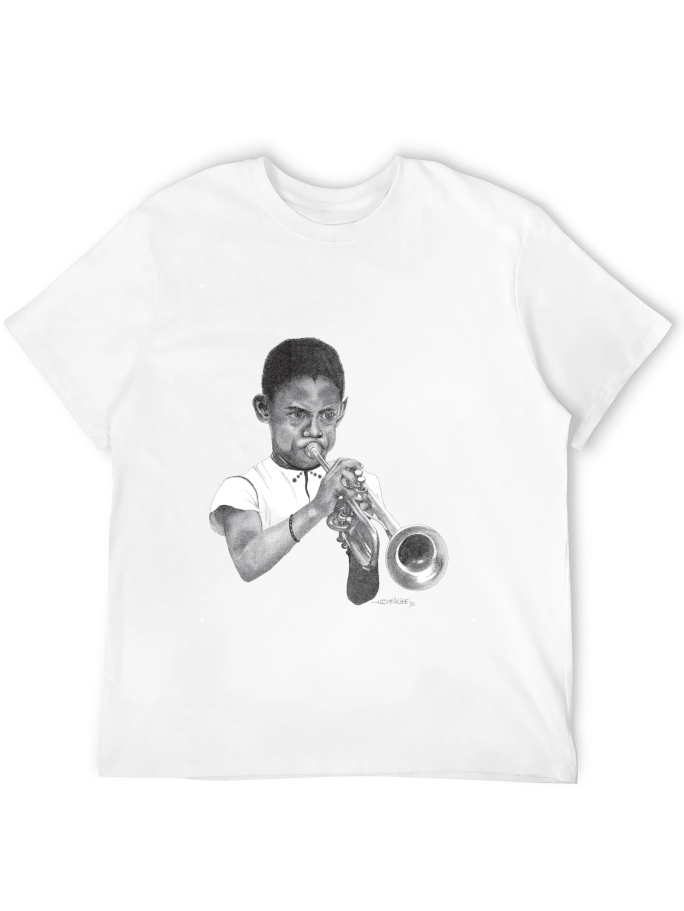 Boy Trumpet Player Graphic Black Tee