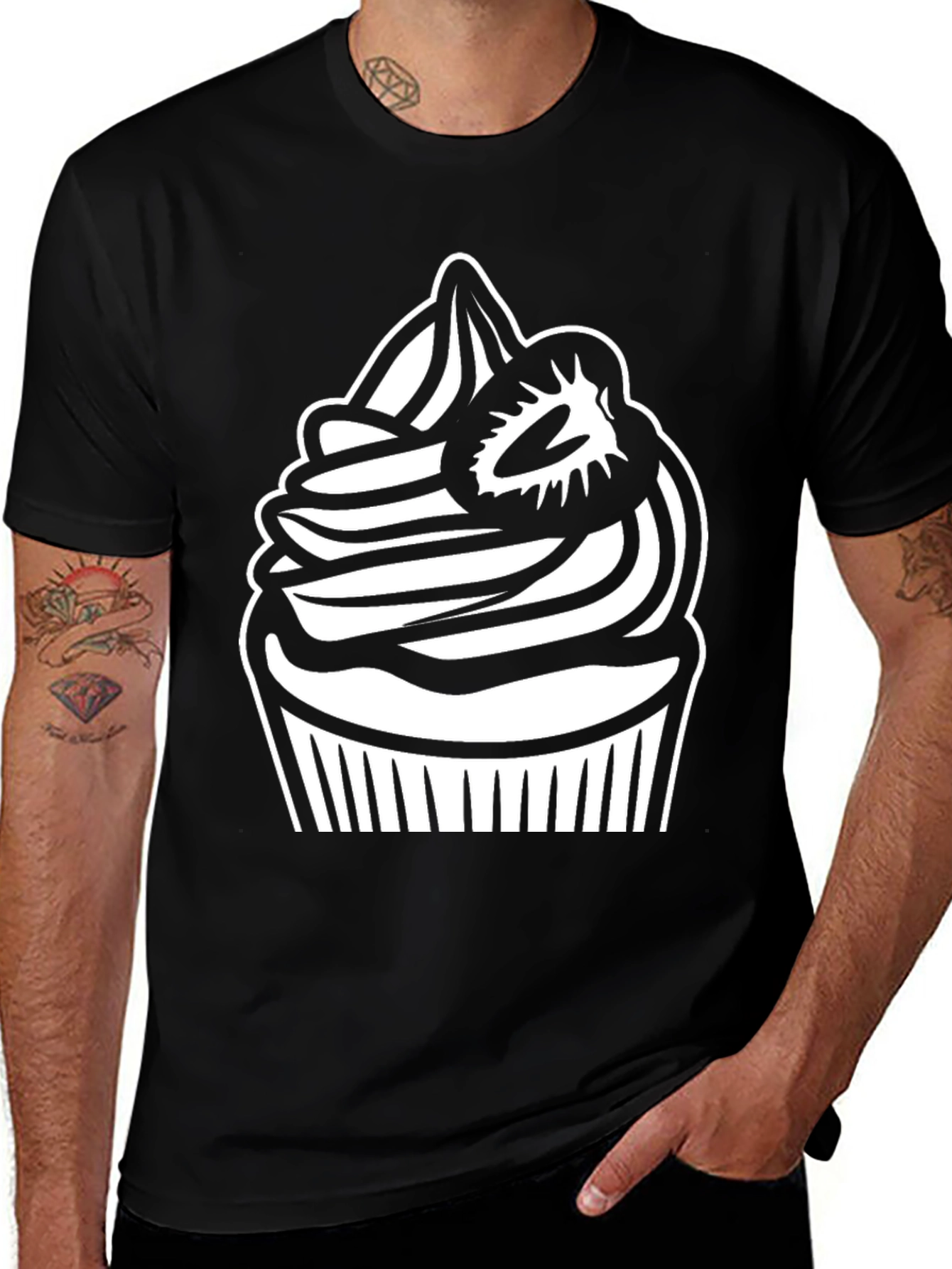 Cupcake Graphic T-Shirt - Sweet Treat Design