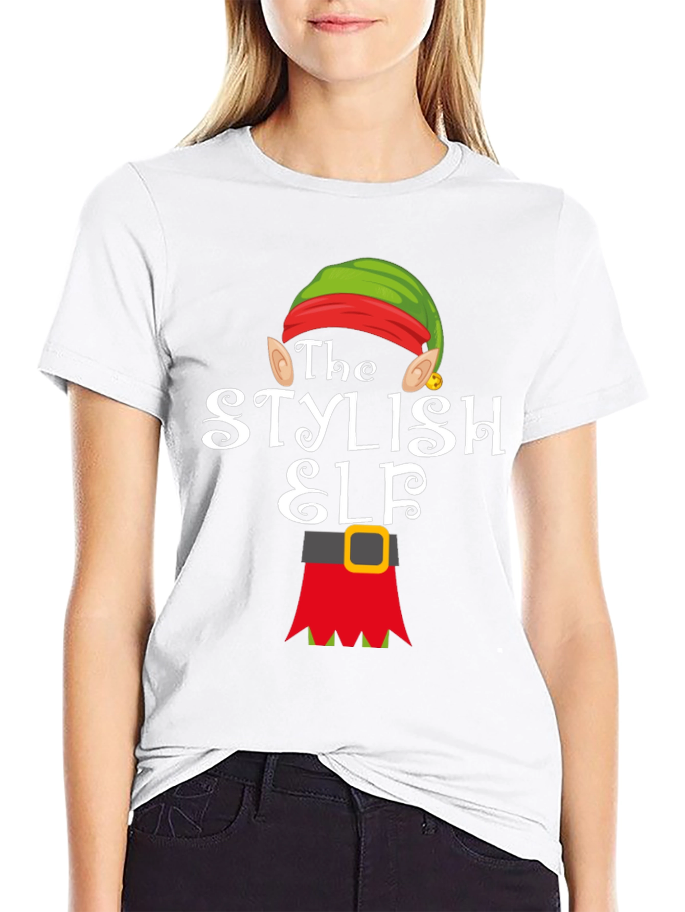 Stylish Elf Holiday T-Shirt - Festive Christmas Apparel