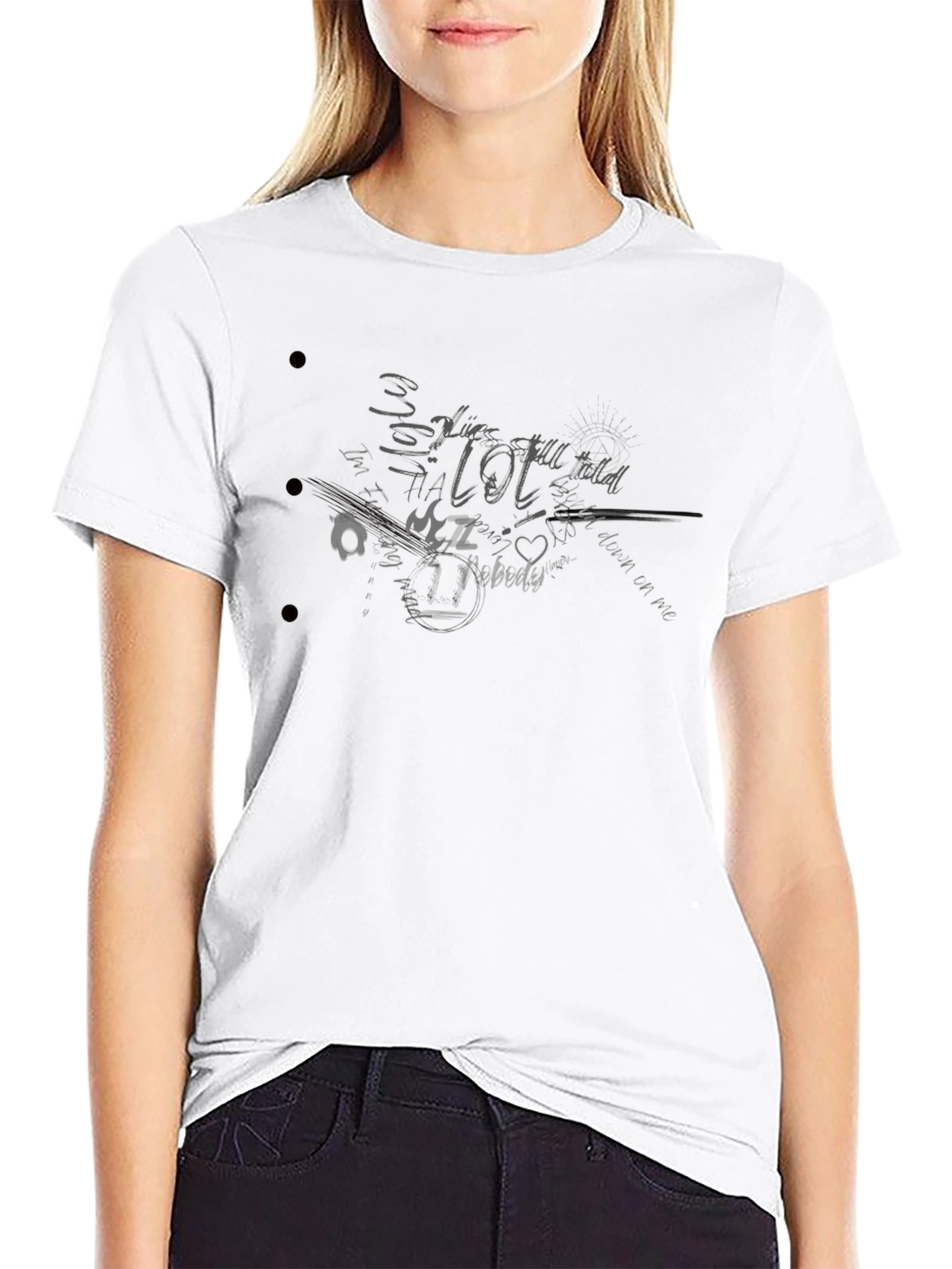 Edgy Graphic Print Black T-Shirt