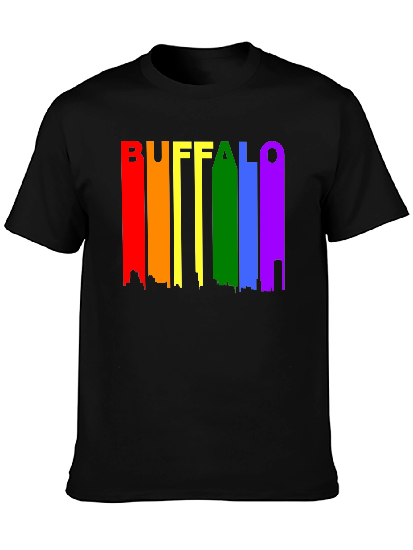 Buffalo Pride T-Shirt Rainbow Skyline