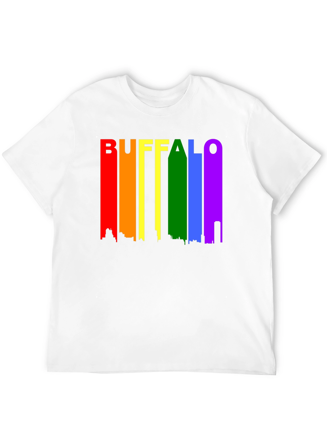 Buffalo Pride T-Shirt Rainbow Skyline