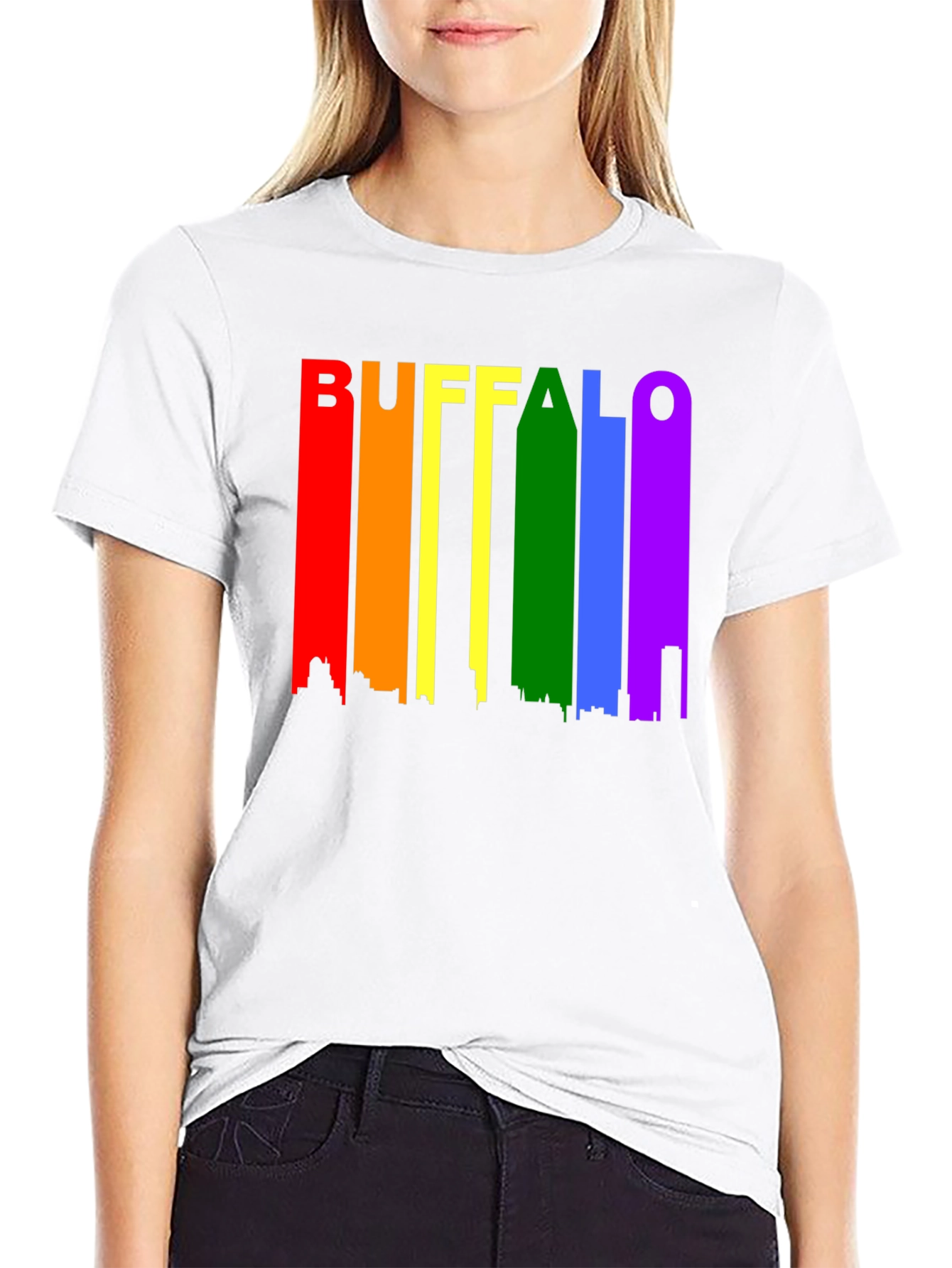 Buffalo Pride T-Shirt Rainbow Skyline