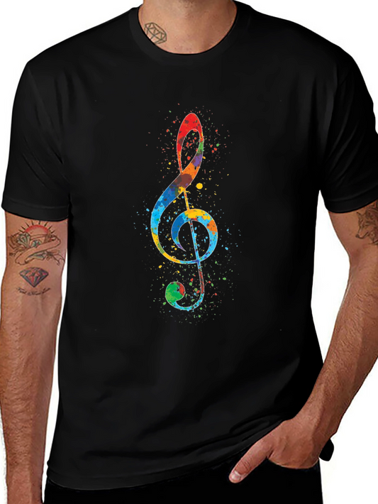 Colorful Treble Clef Graphic T-Shirt