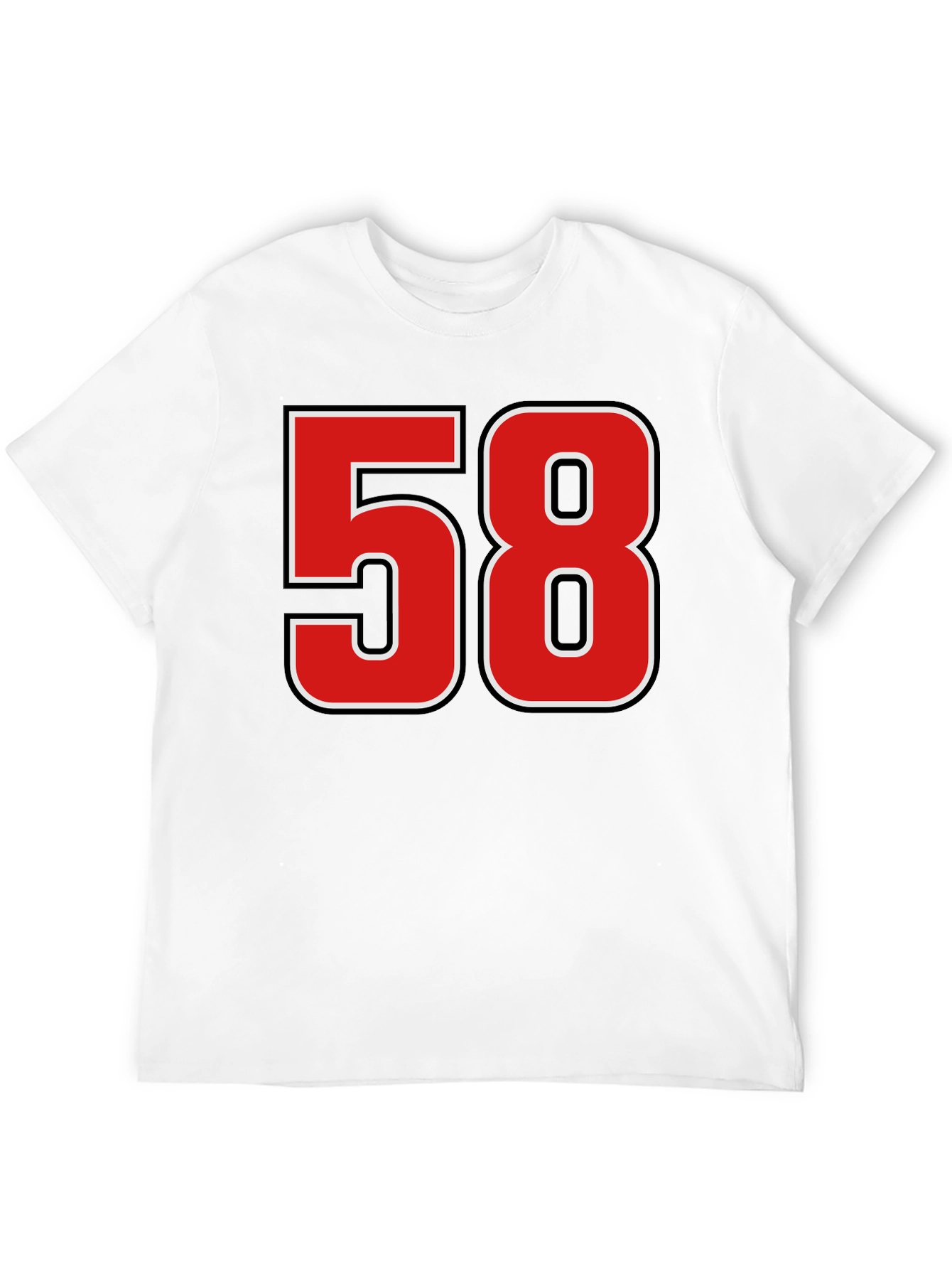 Black T-Shirt with Bold Red 58 Graphic