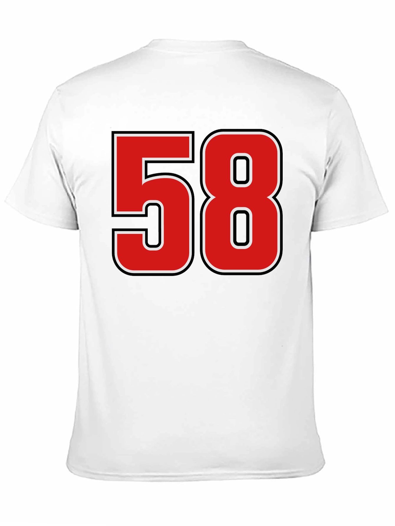 Black T-Shirt with Bold Red 58 Graphic