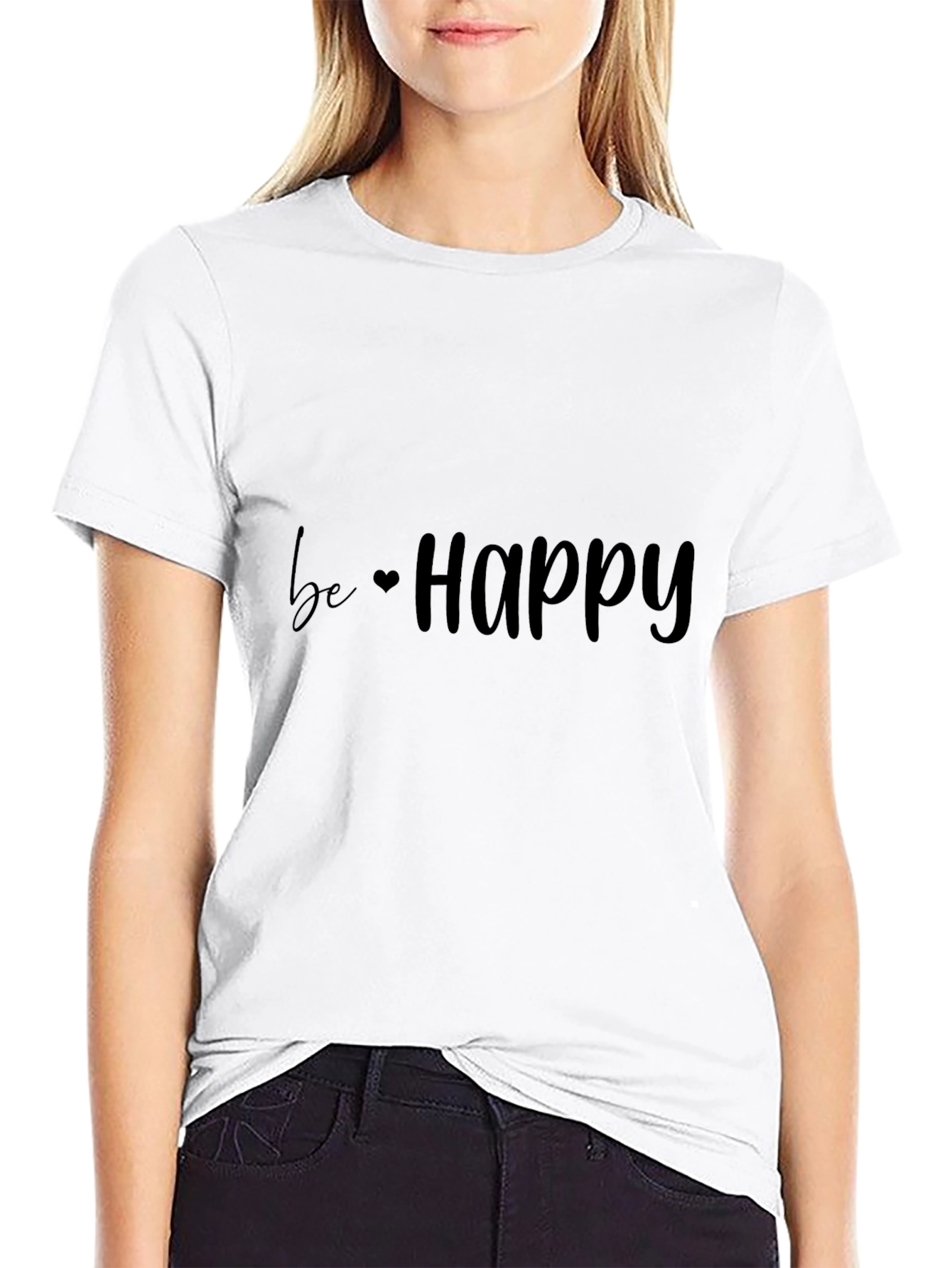 Be Happy Black T-Shirt