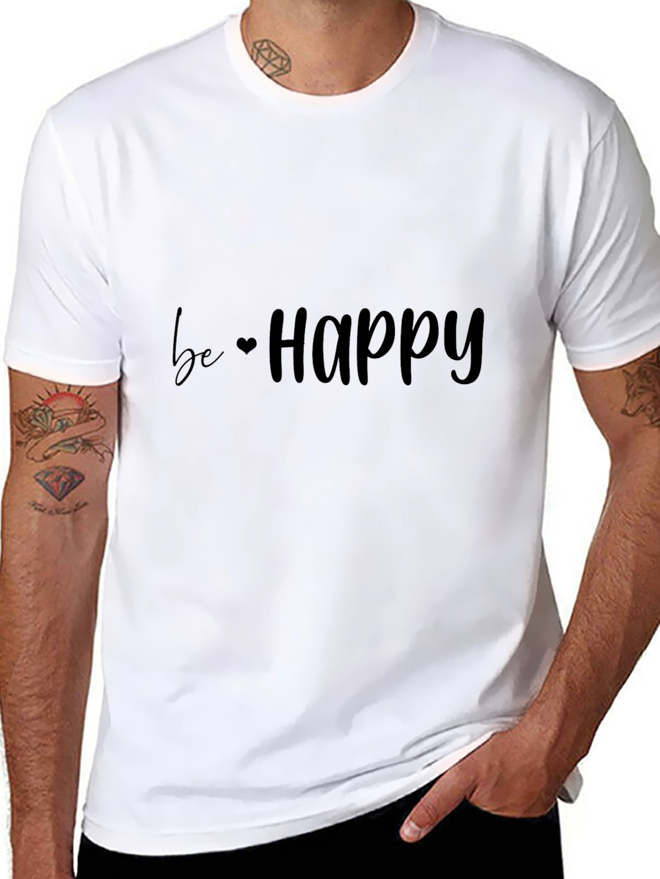 Be Happy Black T-Shirt
