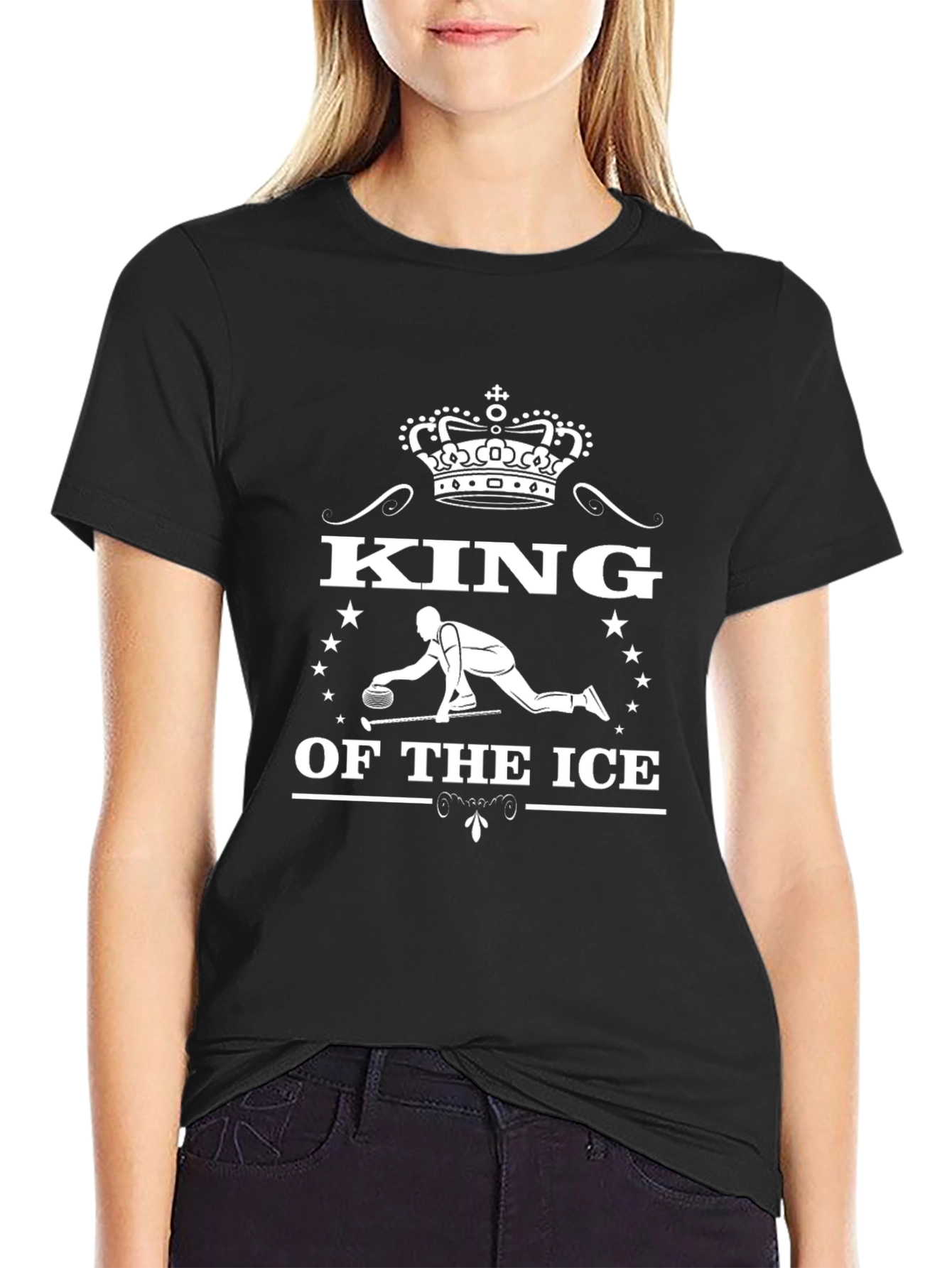 King of the Ice Curling T-Shirt - Black