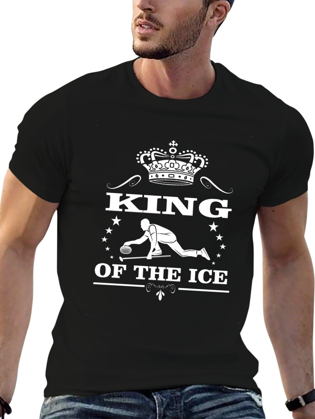 King of the Ice Curling T-Shirt - Black