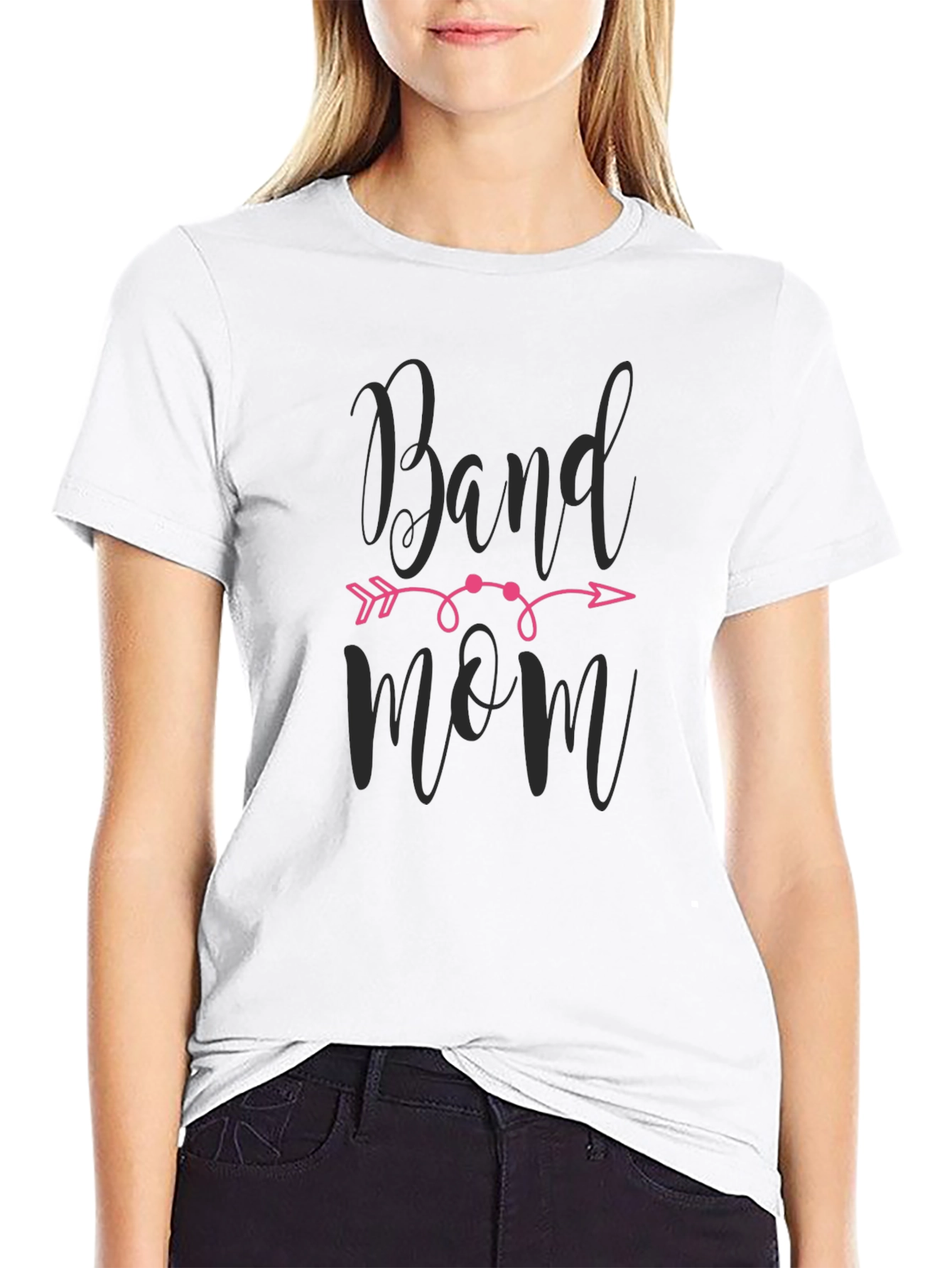 Band Mom Graphic Tee - Black Cotton T-Shirt