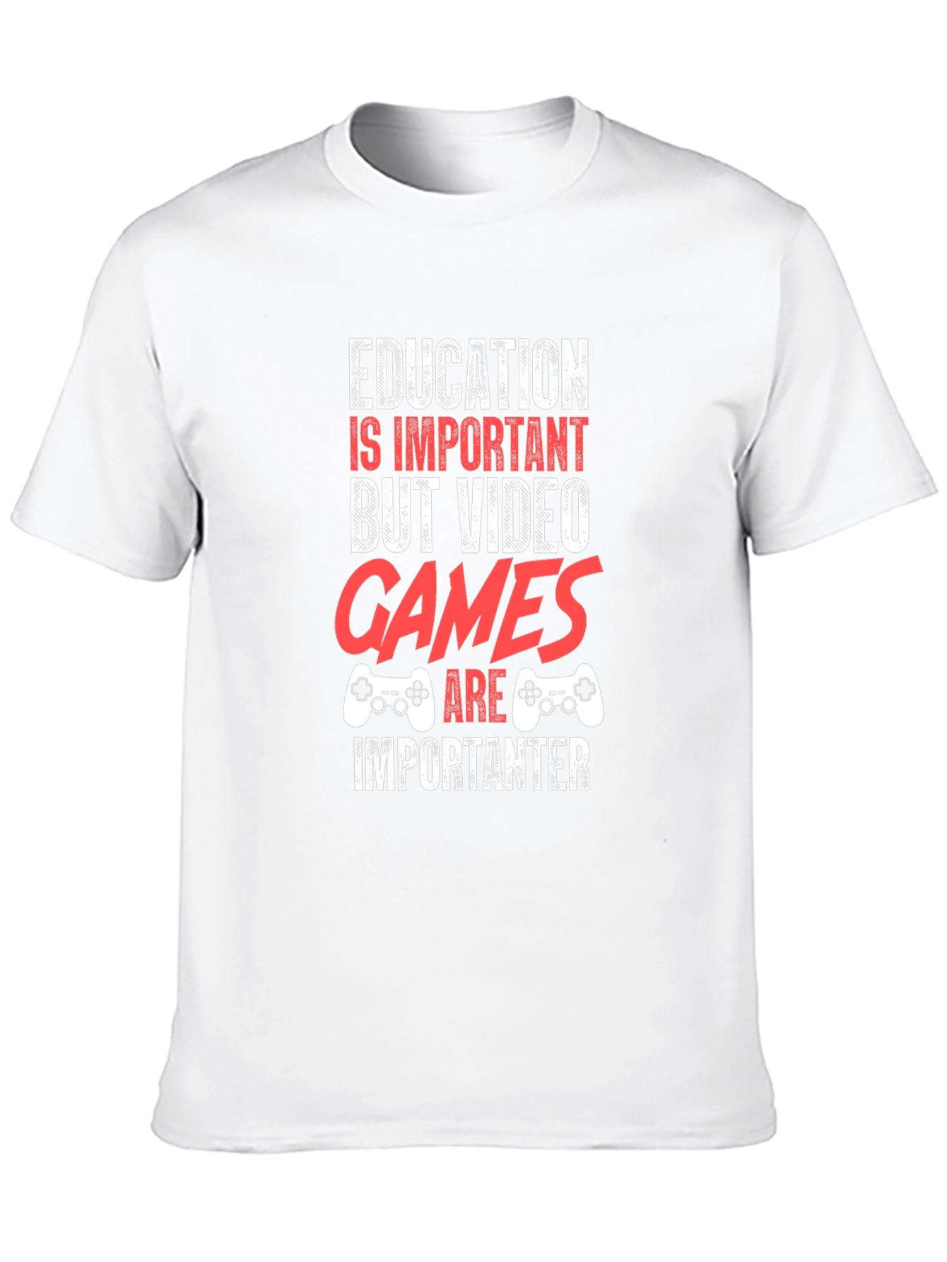 Funny Gamer T-Shirt - Education vs. Video Games