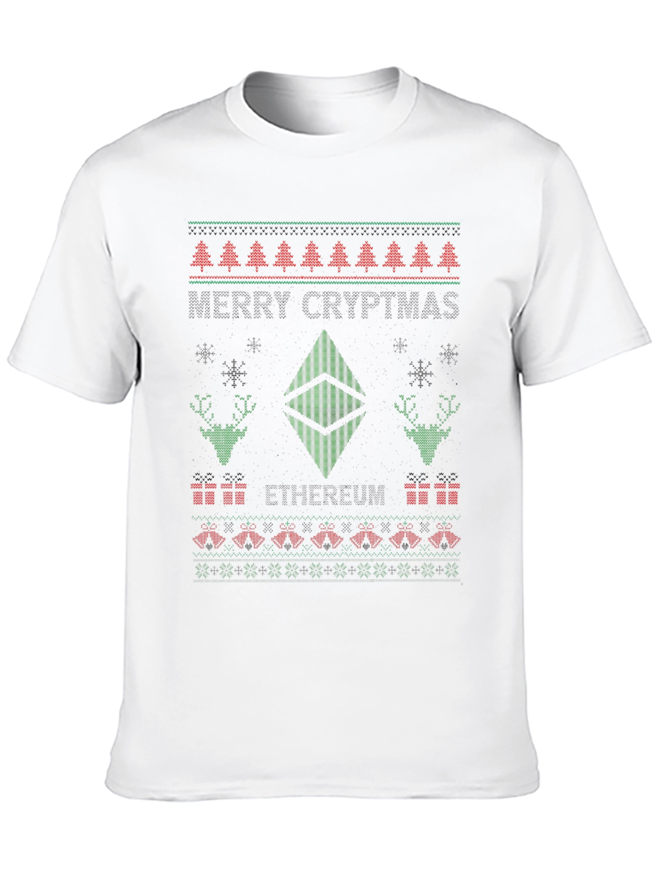 Ugly Christmas Sweater Style ETH T-Shirt