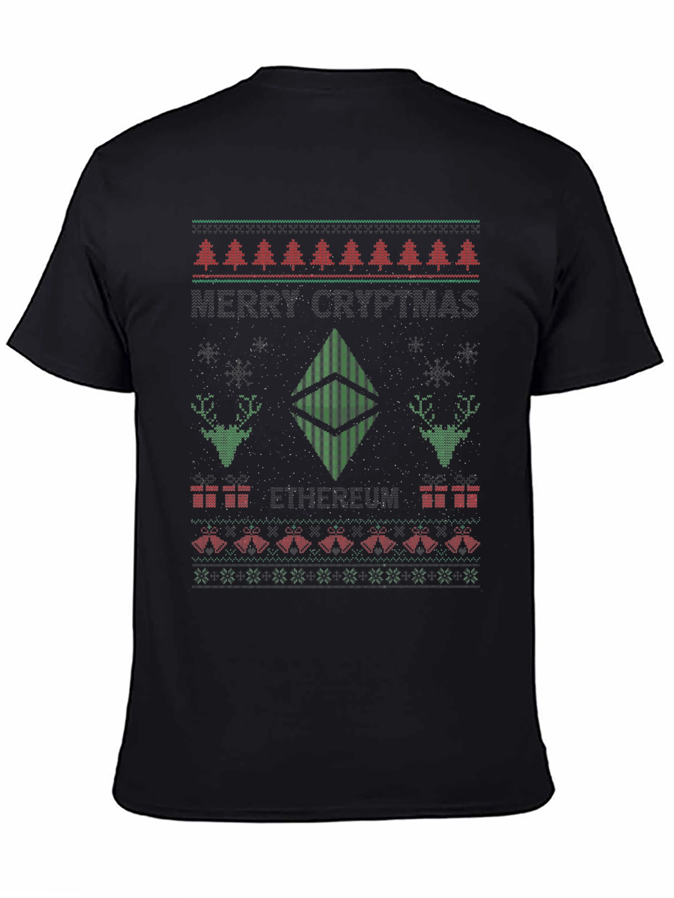 Ugly Christmas Sweater Style ETH T-Shirt
