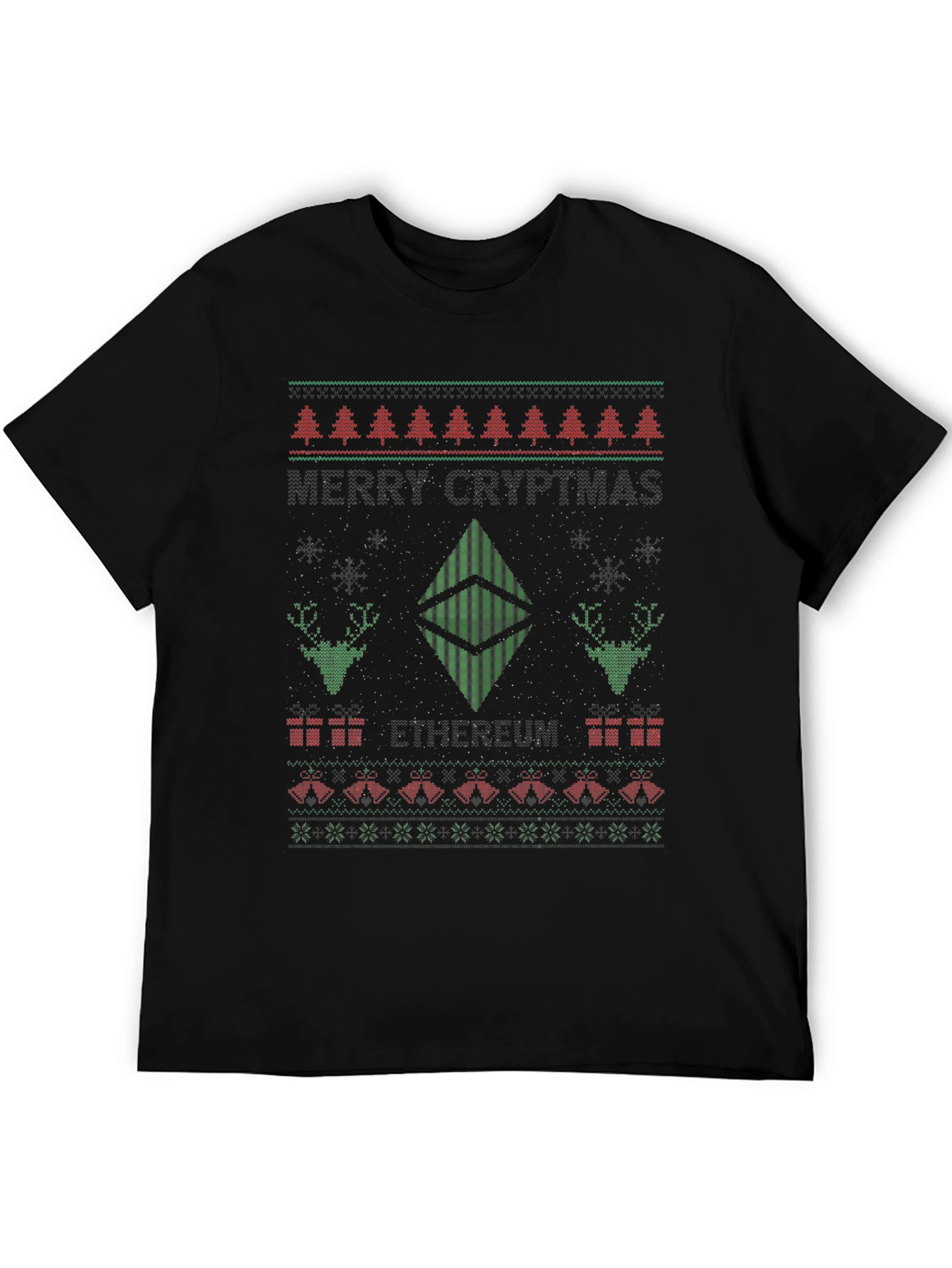 Ugly Christmas Sweater Style ETH T-Shirt