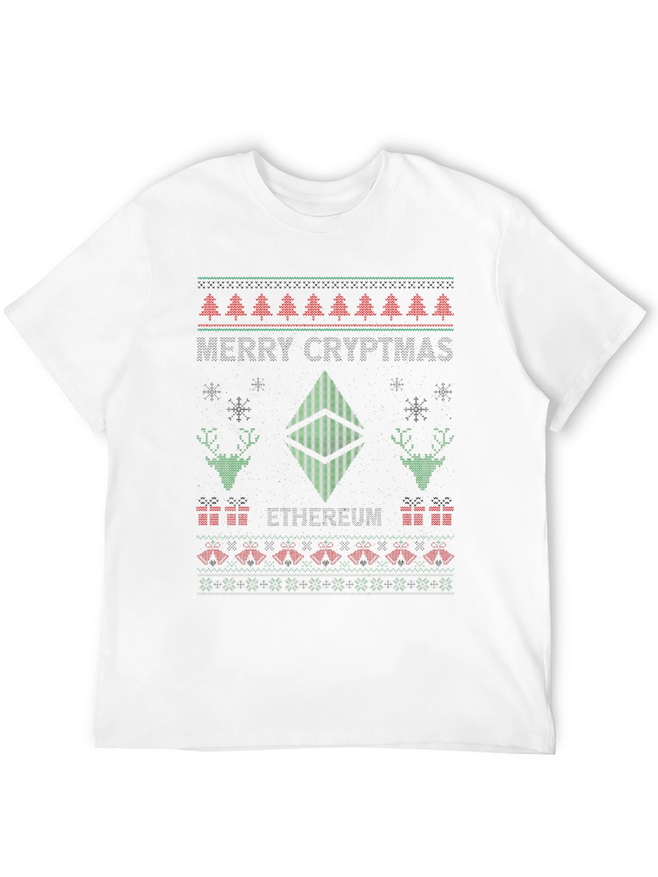 Ugly Christmas Sweater Style ETH T-Shirt