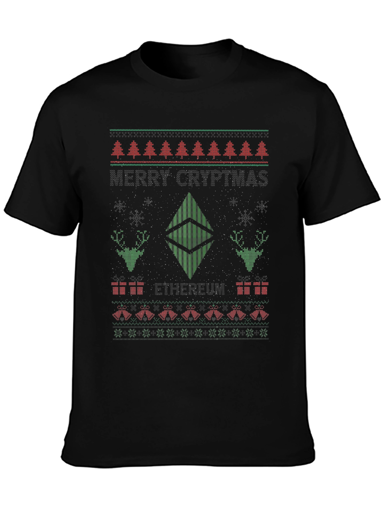 Ugly Christmas Sweater Style ETH T-Shirt