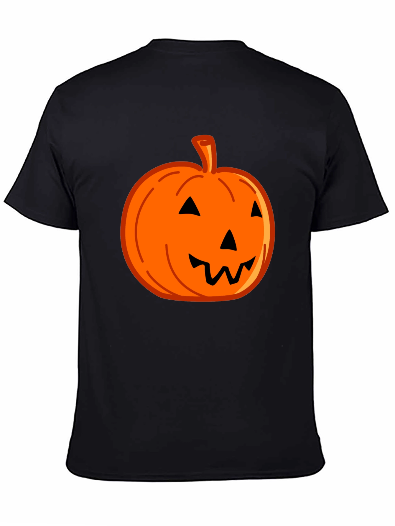 Halloween Pumpkin Graphic Tee - Black