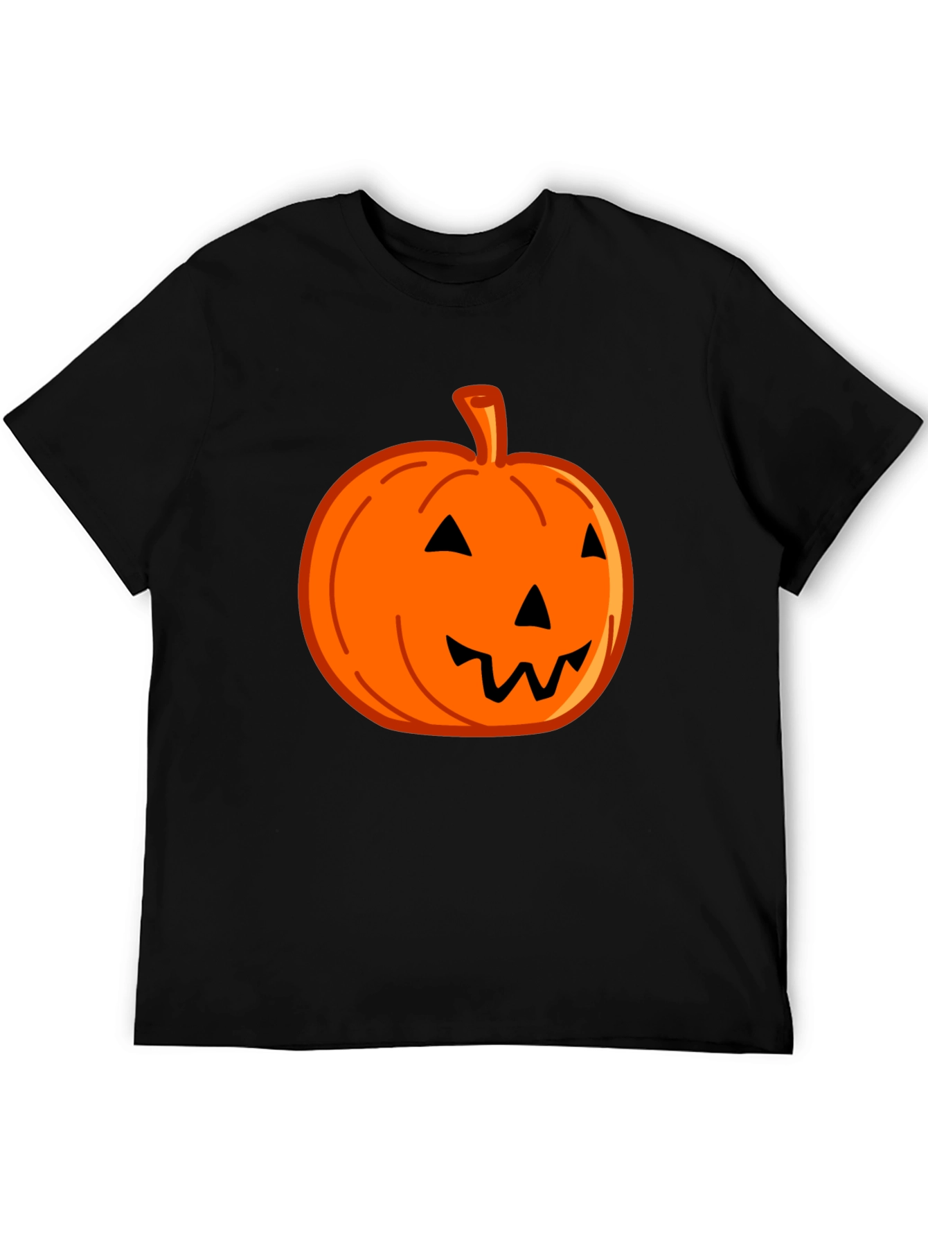 Halloween Pumpkin Graphic Tee - Black