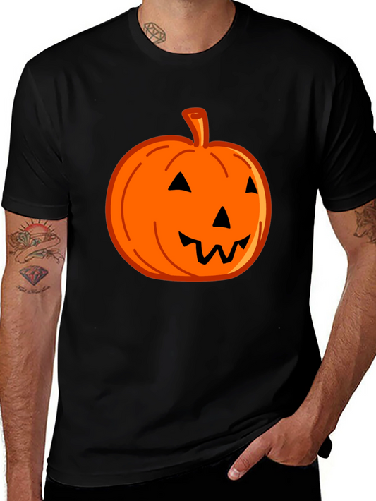 Halloween Pumpkin Graphic Tee - Black