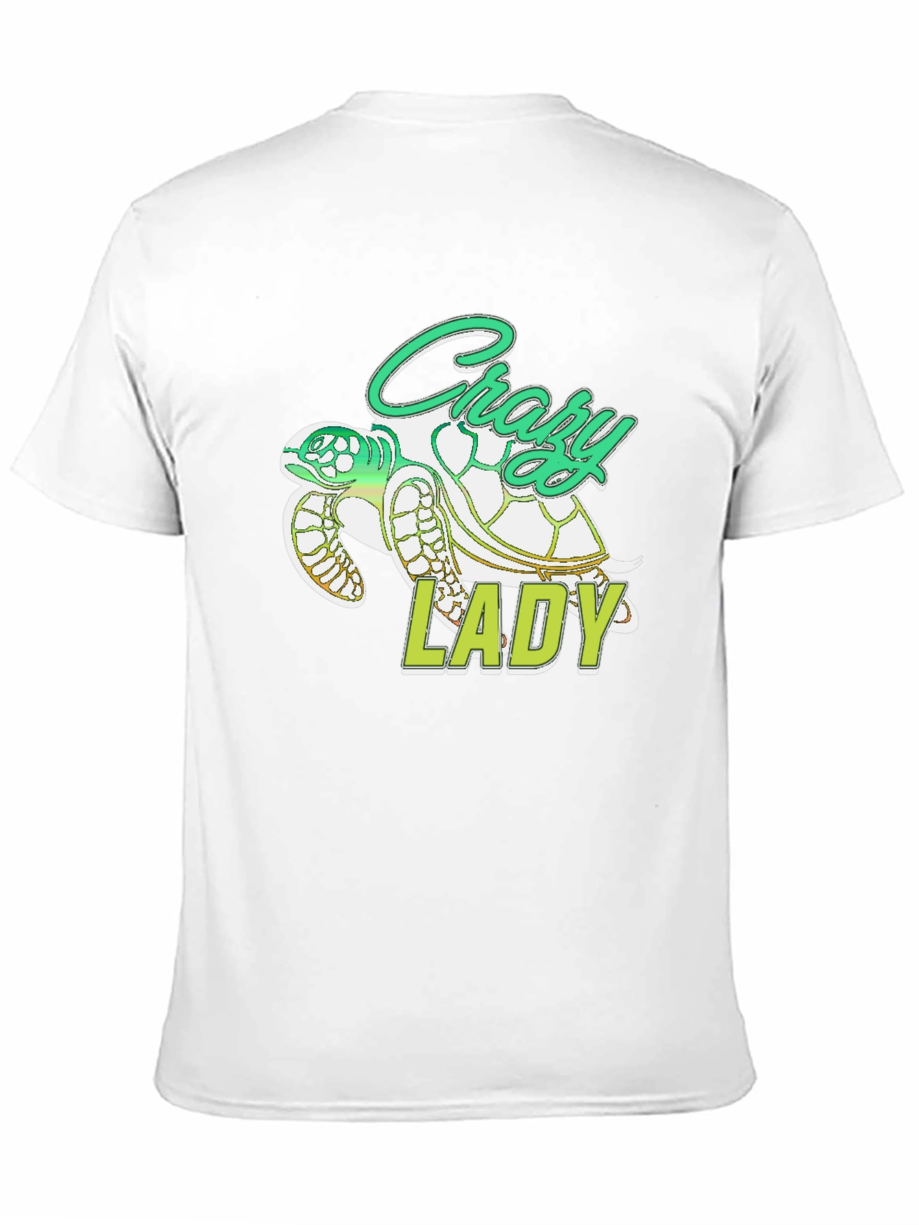 Crazy Lady Turtle T-Shirt - Black