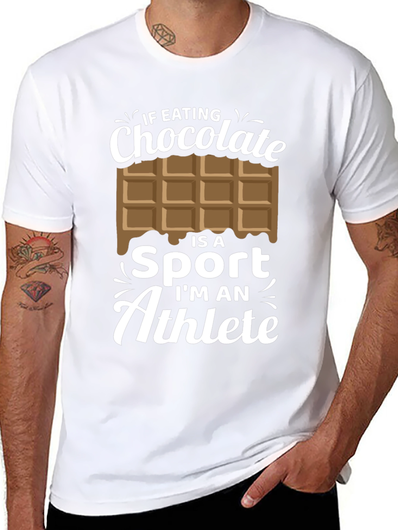 Chocolate Athlete Graphic Tee - Funny Foodie Shirt