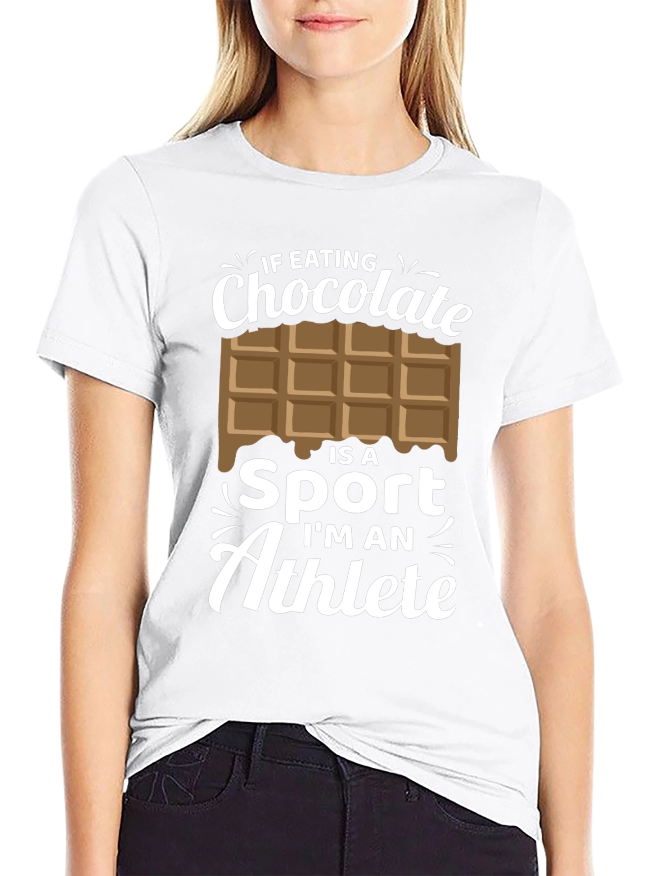 Chocolate Athlete Graphic Tee - Funny Foodie Shirt