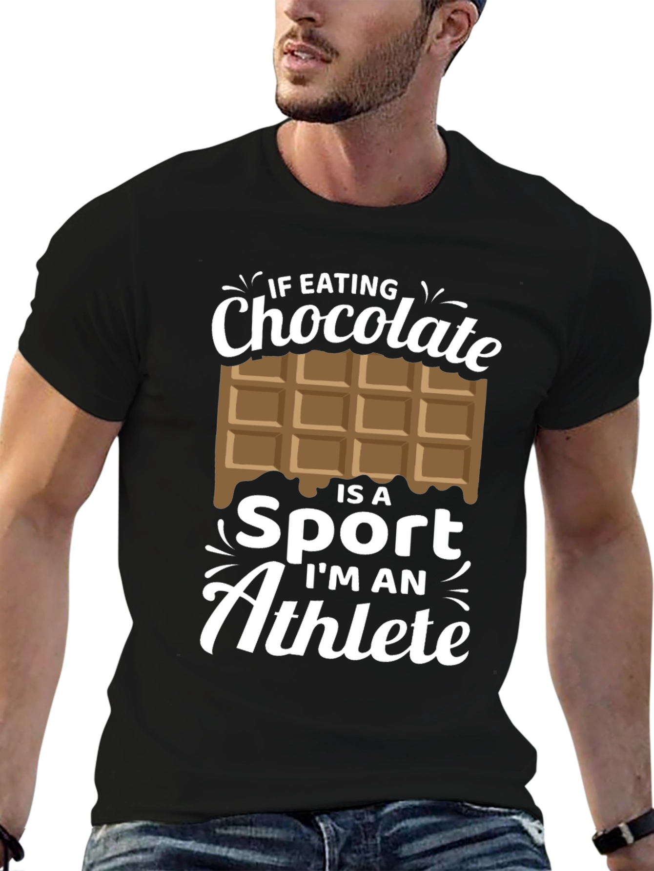 Chocolate Athlete Graphic Tee - Funny Foodie Shirt