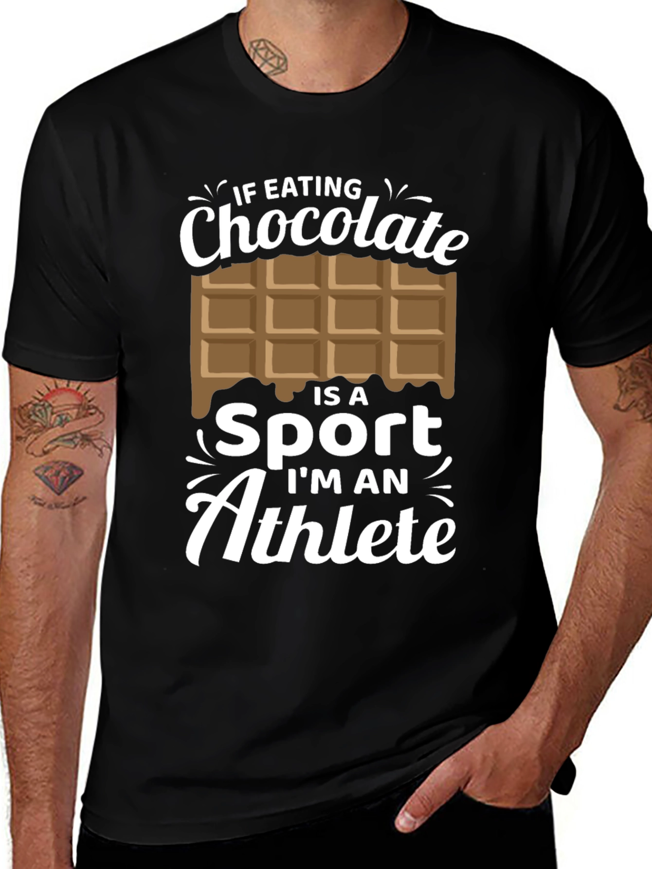 Chocolate Athlete Graphic Tee - Funny Foodie Shirt
