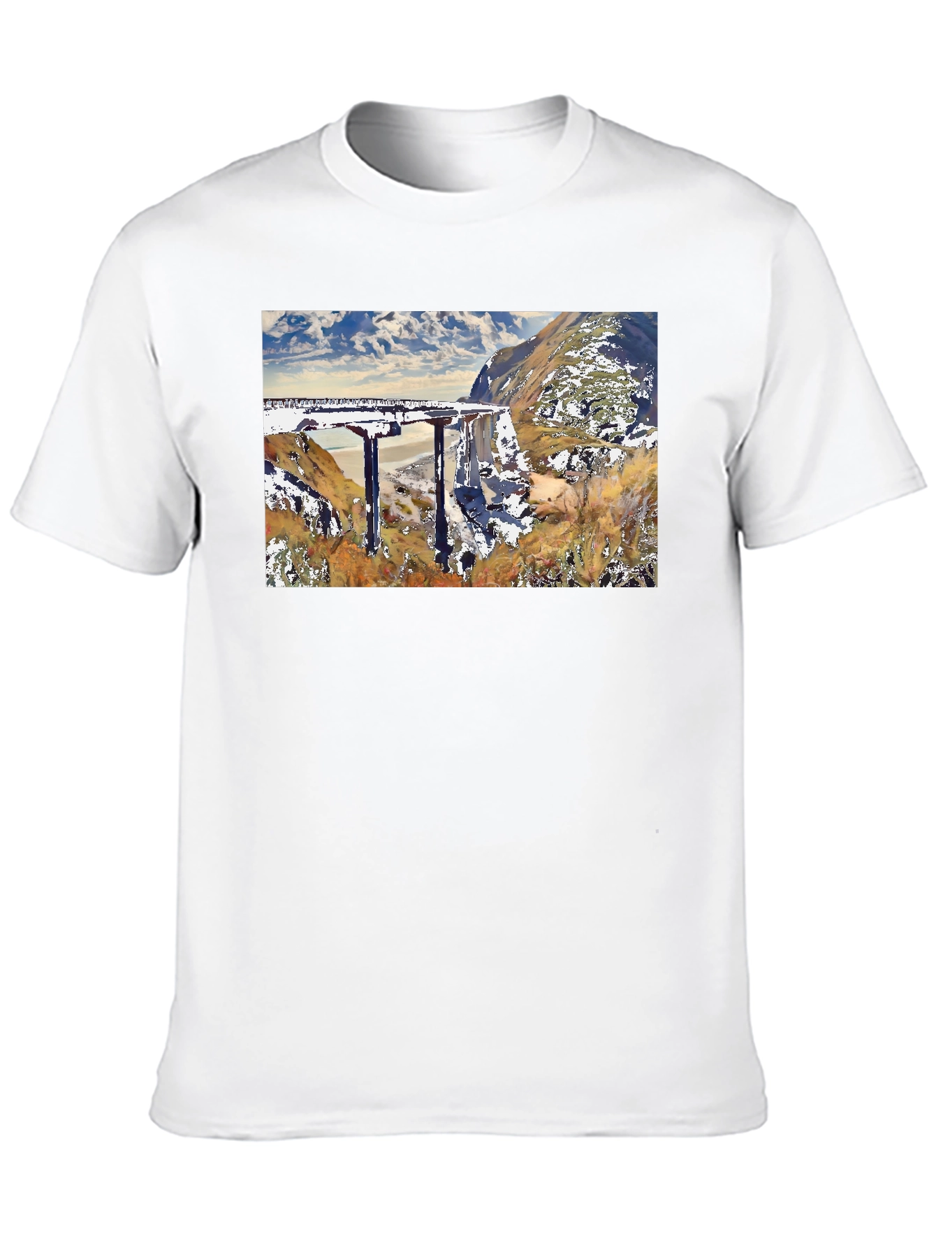 Scenic Bridge T-Shirt: Nature & Architecture