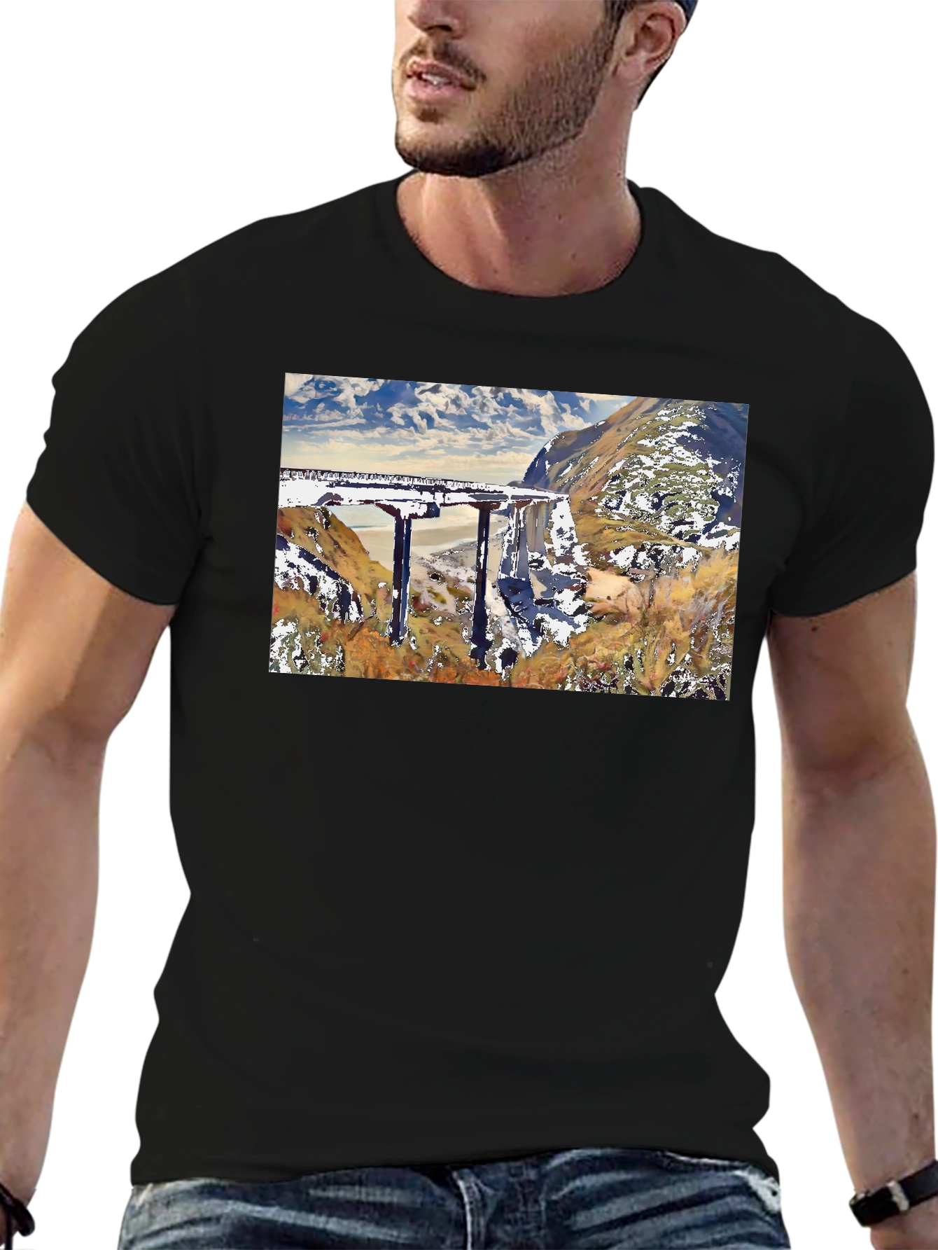 Scenic Bridge T-Shirt: Nature & Architecture