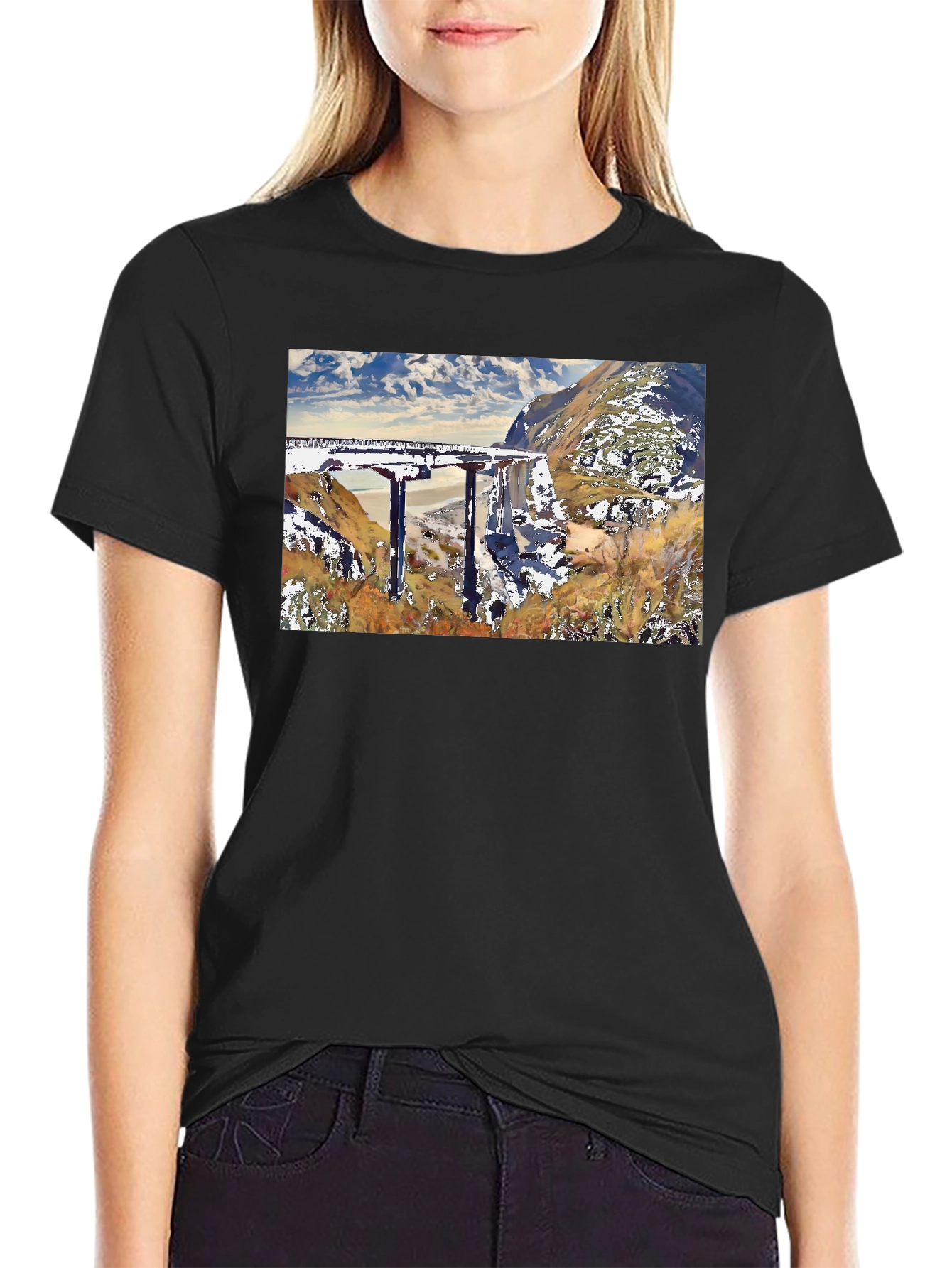 Scenic Bridge T-Shirt: Nature & Architecture