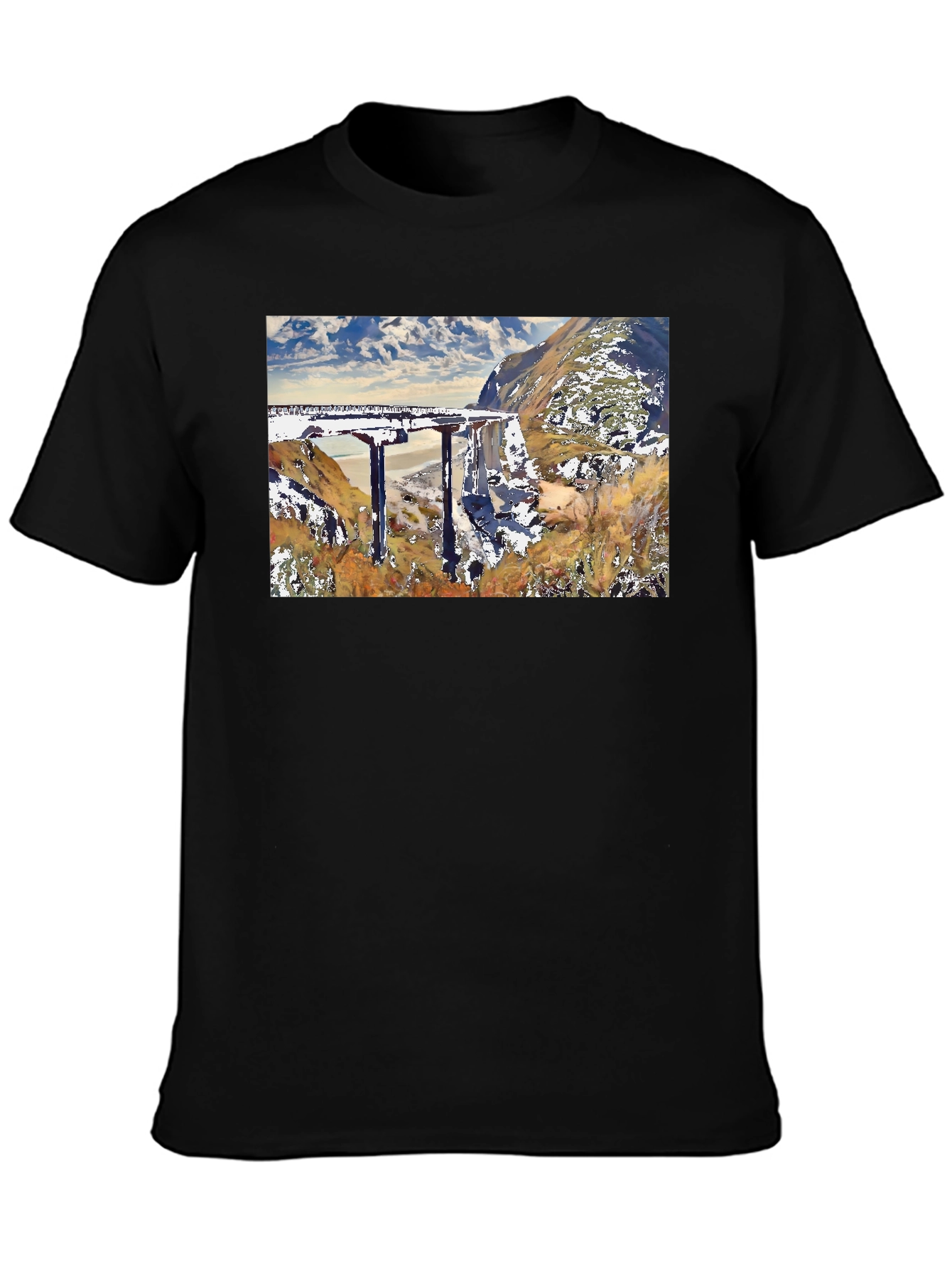 Scenic Bridge T-Shirt: Nature & Architecture