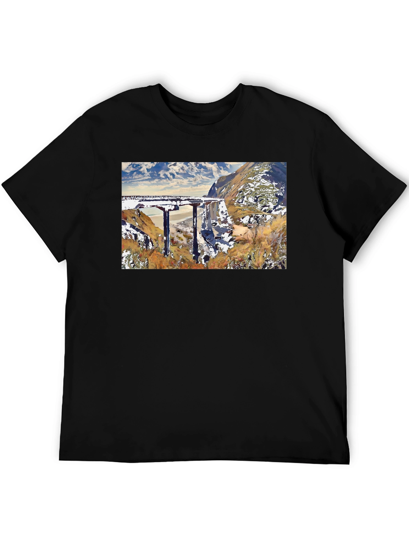 Scenic Bridge T-Shirt: Nature & Architecture