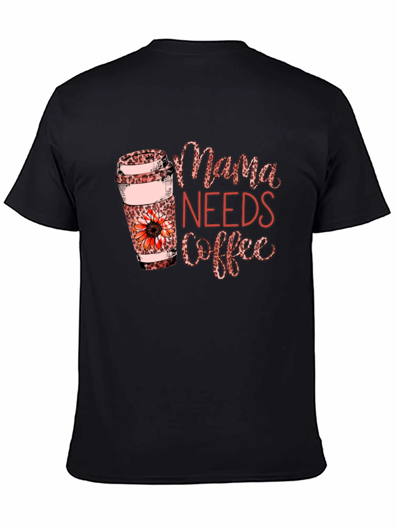 Mama Needs Coffee Leopard Print T-Shirt