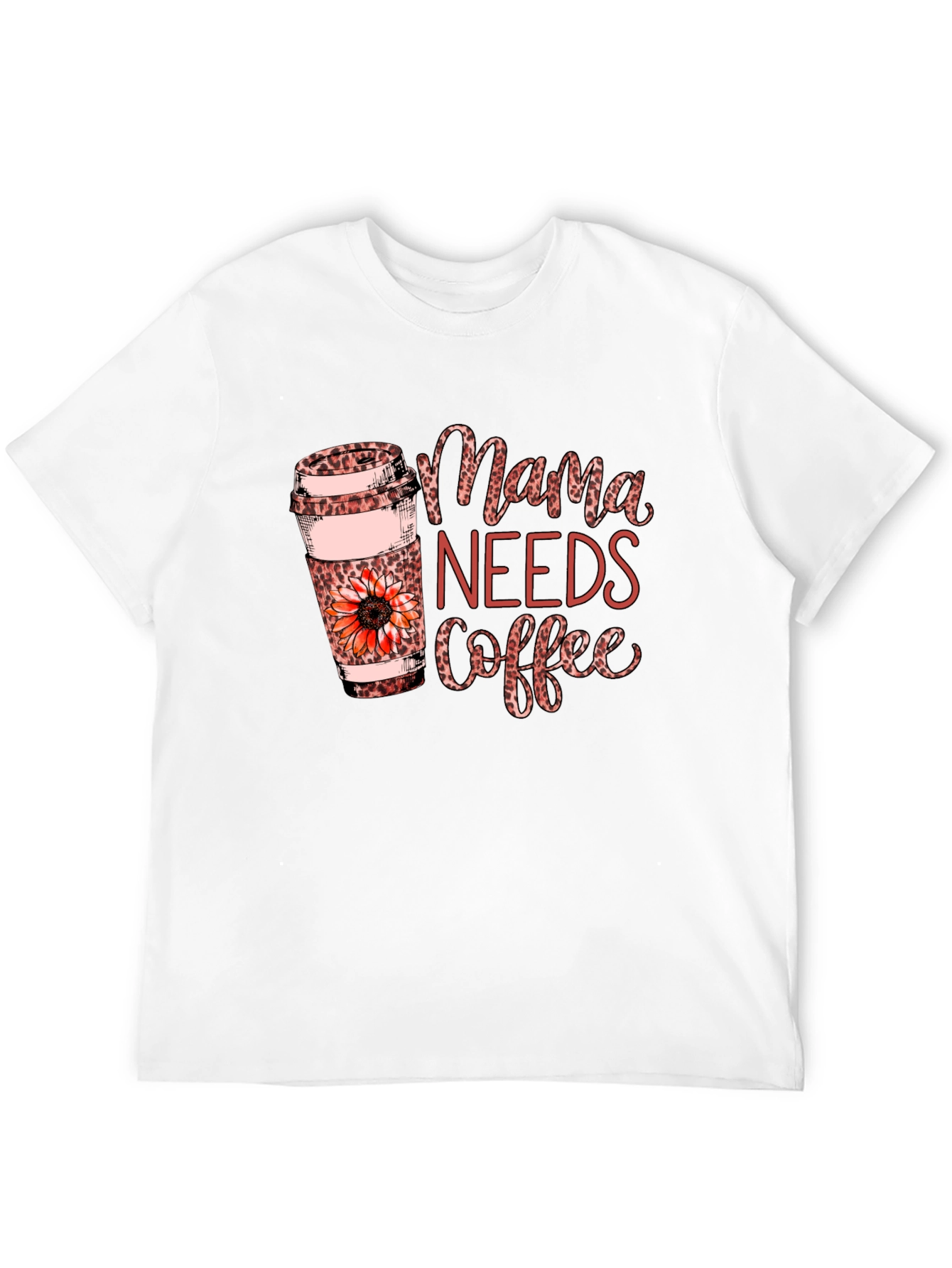Mama Needs Coffee Leopard Print T-Shirt