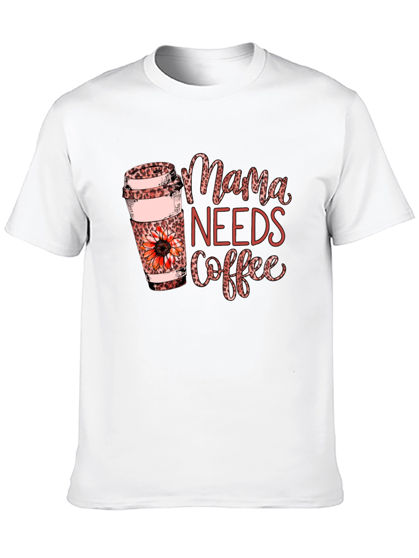 Mama Needs Coffee Leopard Print T-Shirt
