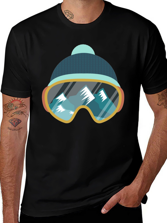 Cool Ski Goggles Mountain Graphic Tee