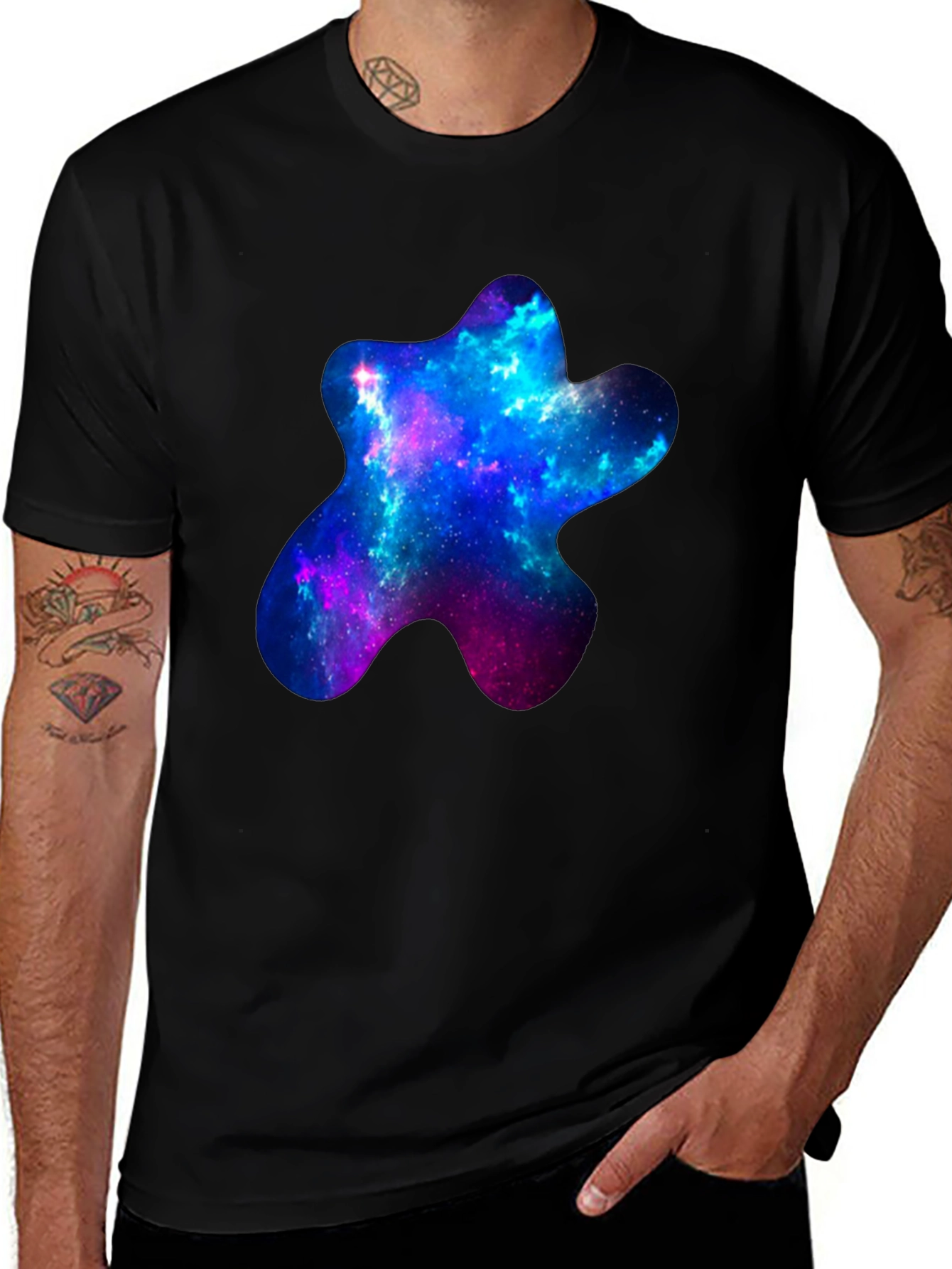 Galaxy Star Graphic Black T-Shirt