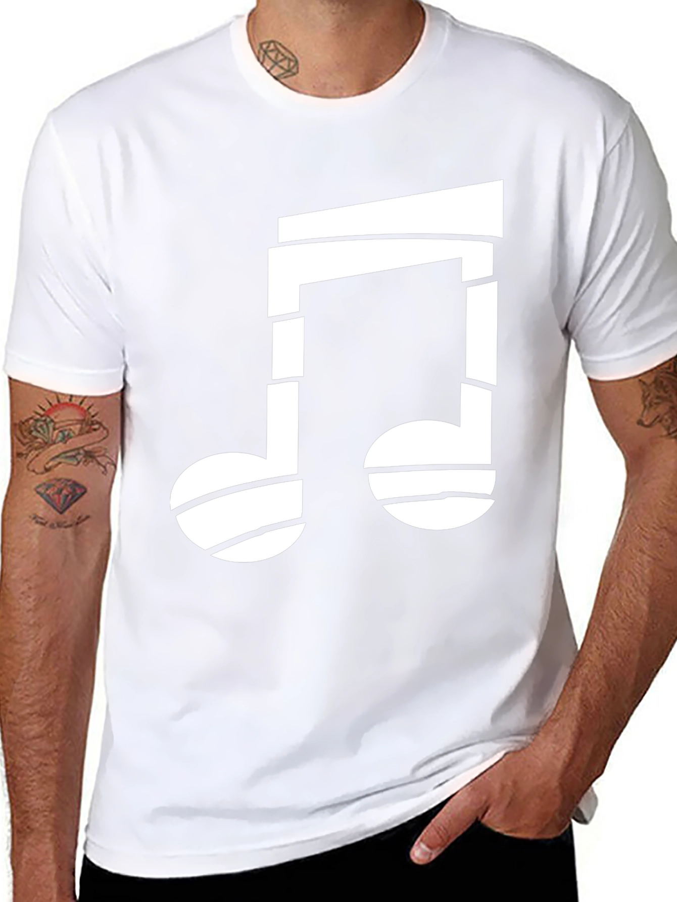Abstract Music Note Graphic T-Shirt