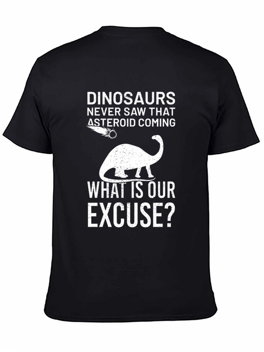 Dinosaurs Asteroid Graphic T-Shirt - Humorous Tee