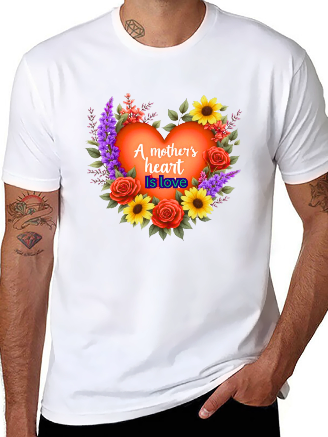 Mothers Heart Love Floral T-Shirt
