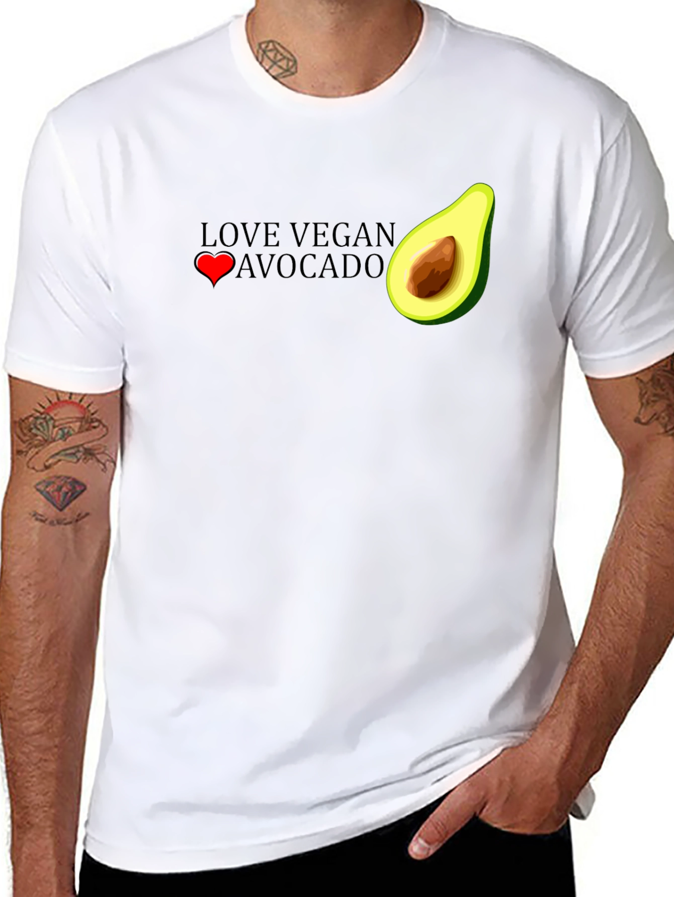 Love Vegan Avocado Graphic T-Shirt
