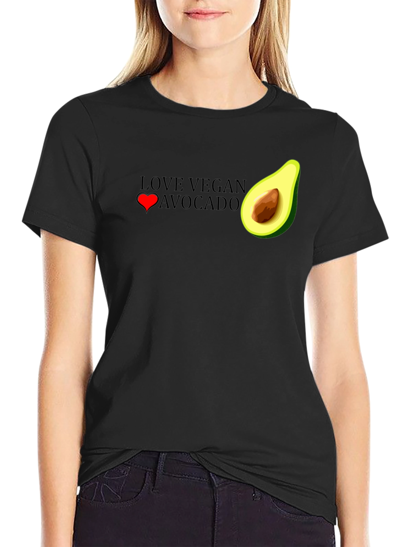 Love Vegan Avocado Graphic T-Shirt