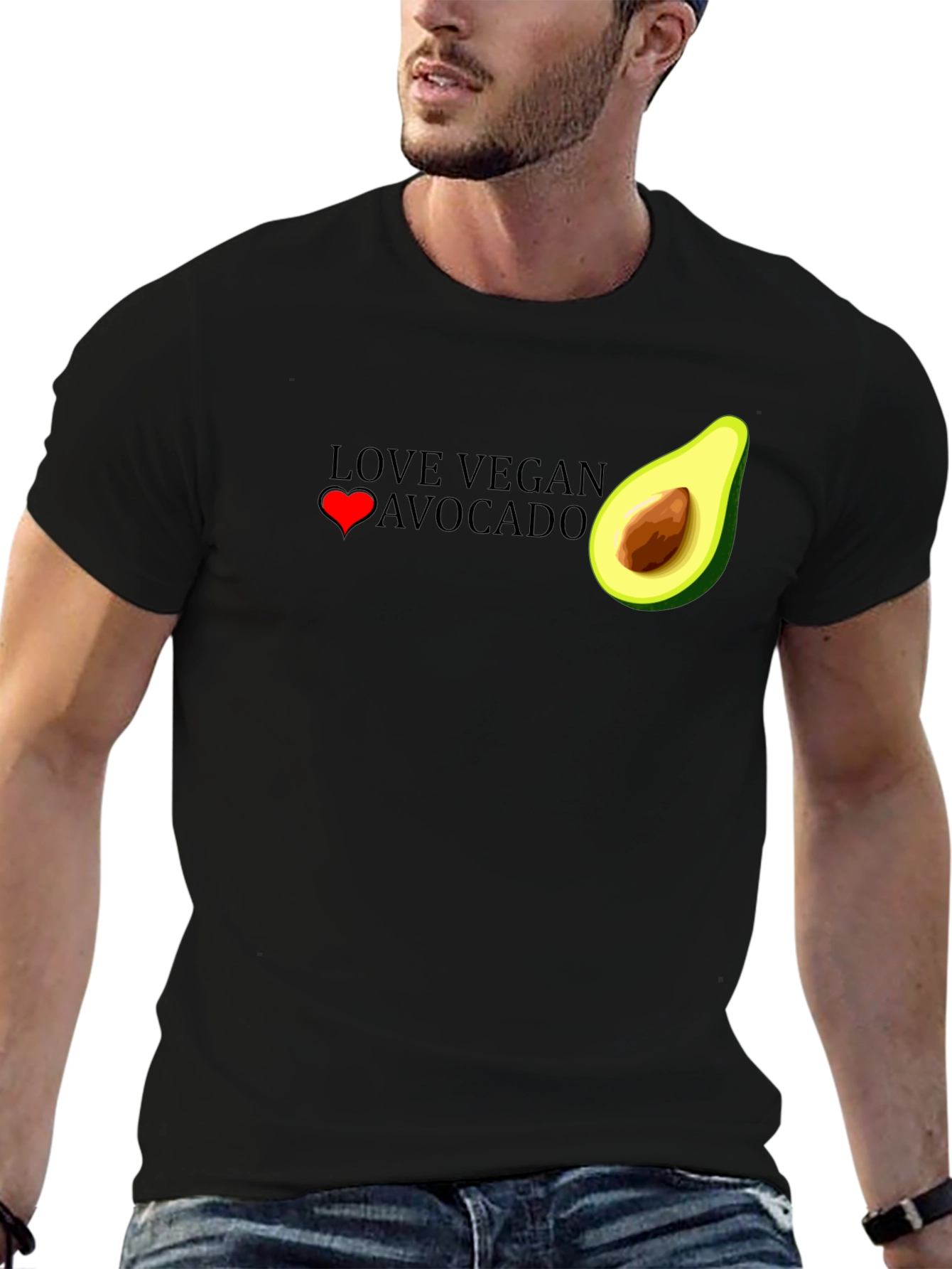 Love Vegan Avocado Graphic T-Shirt