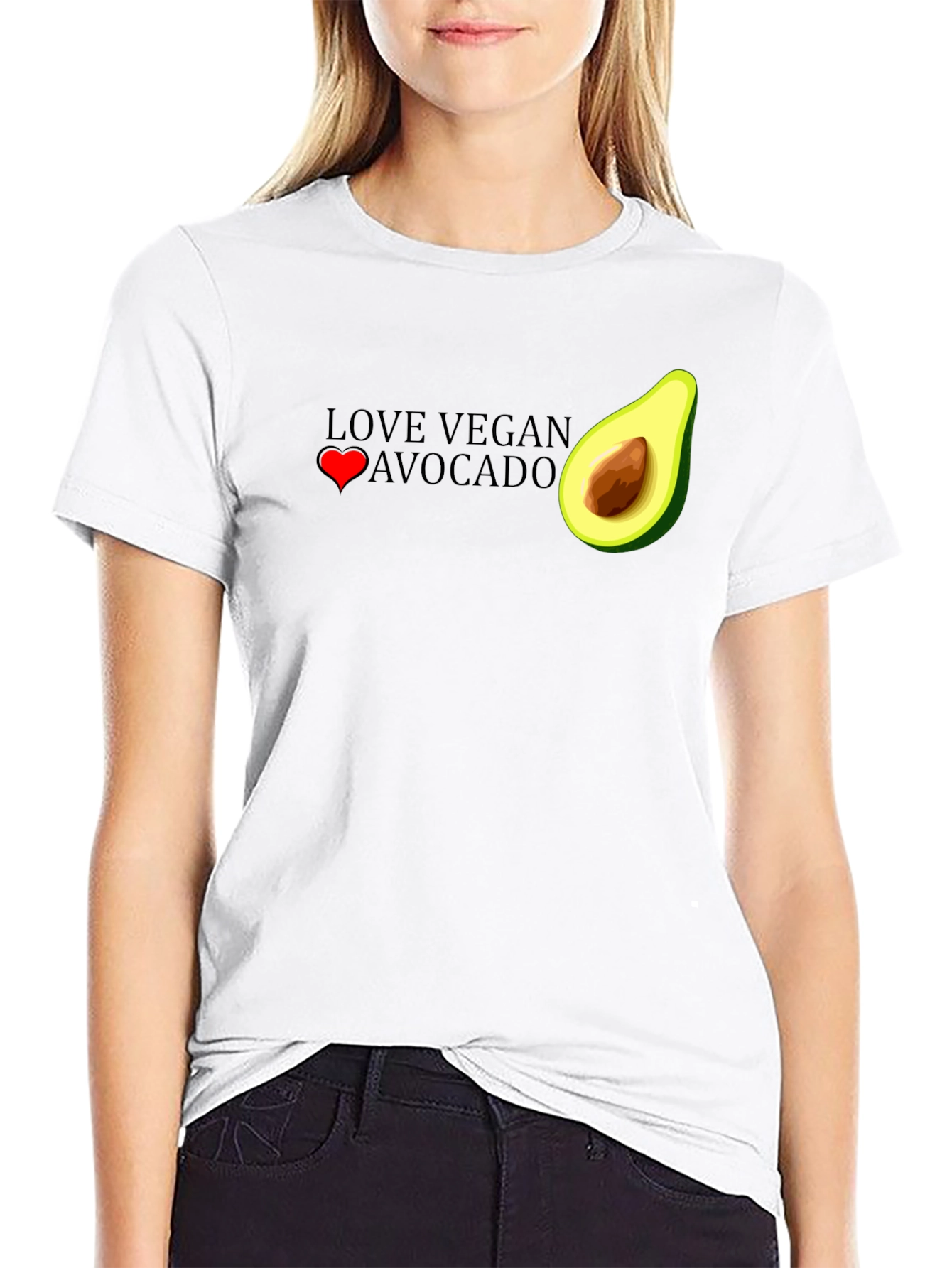 Love Vegan Avocado Graphic T-Shirt
